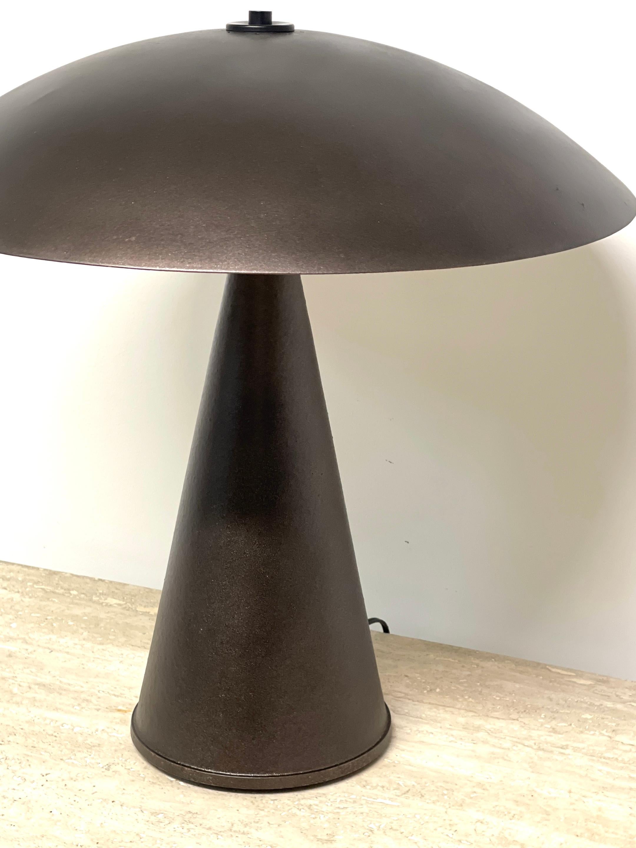 French Post Modern Bronzed 'Mushroom' Lamp, circa 1980s In Good Condition For Sale In West Palm Beach, FL