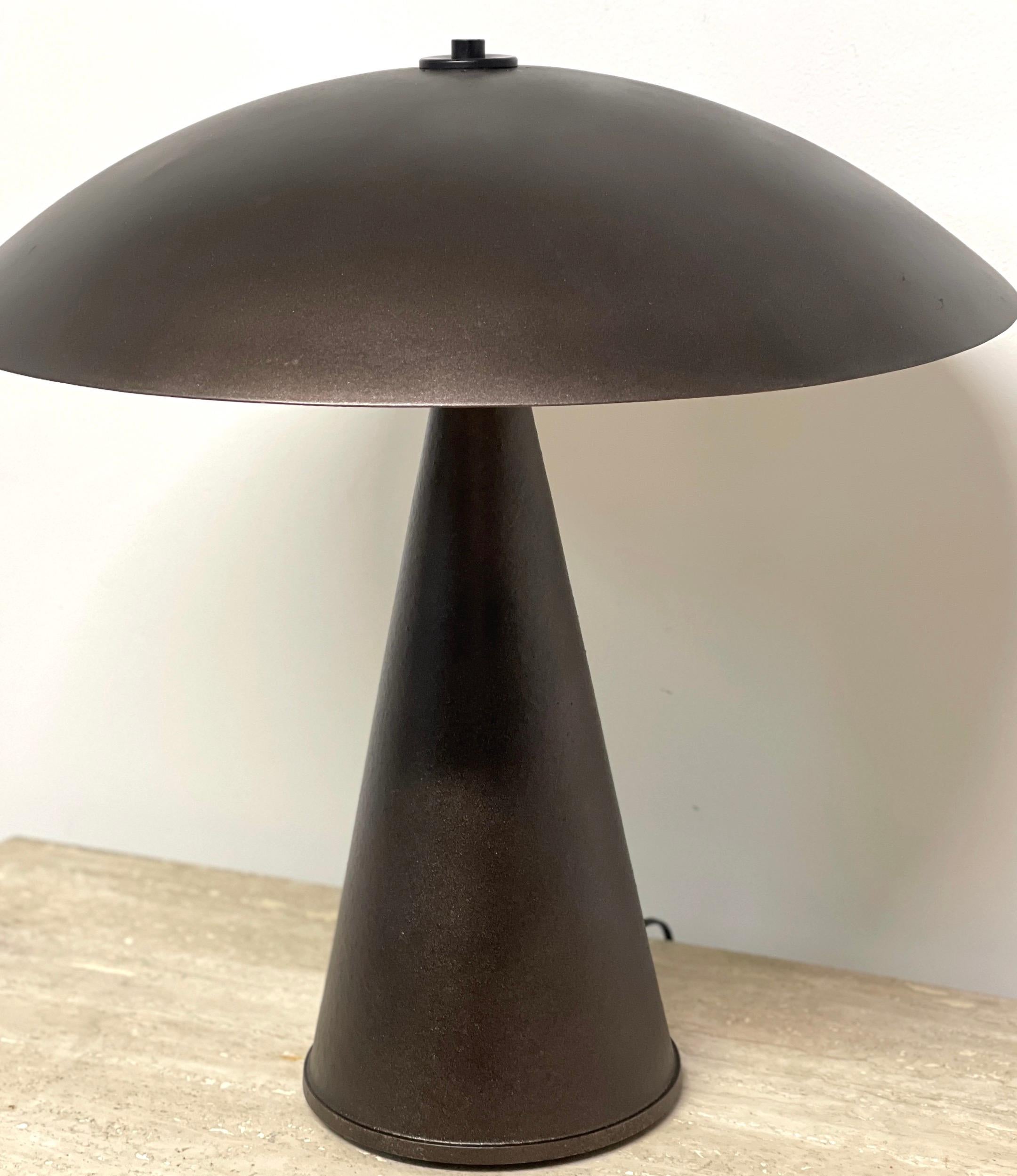 Metal French Post Modern Bronzed 'Mushroom' Lamp, circa 1980s For Sale