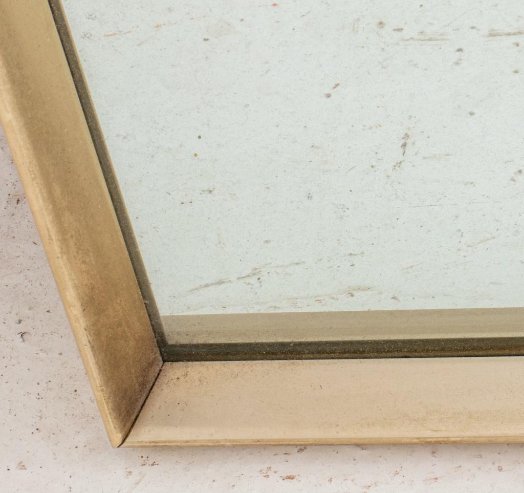 Post Modern Brushed Gilt Metal Mirror In Excellent Condition In New York, NY