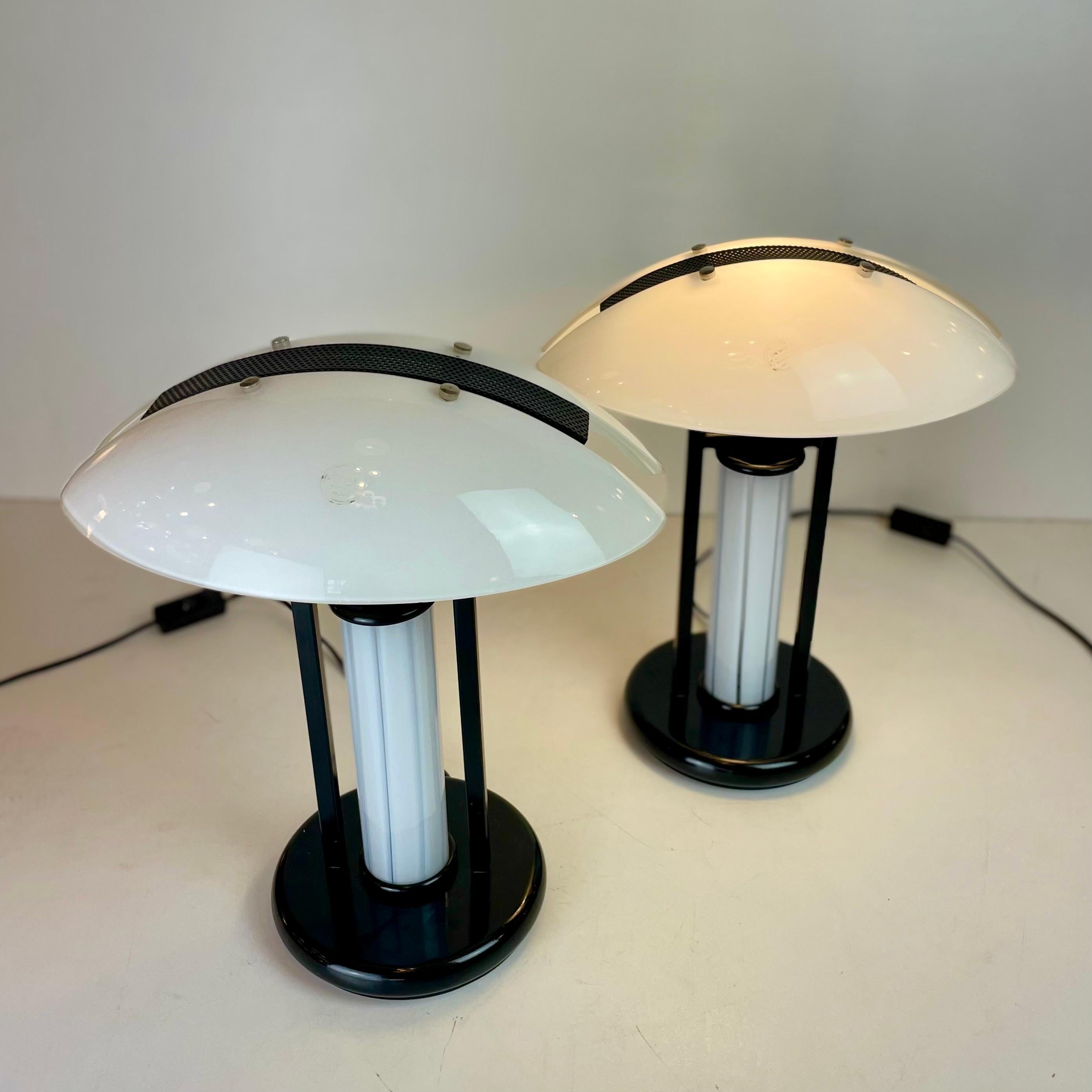 Post-Modern B&W Murano Table Lamps, 1980s For Sale 9