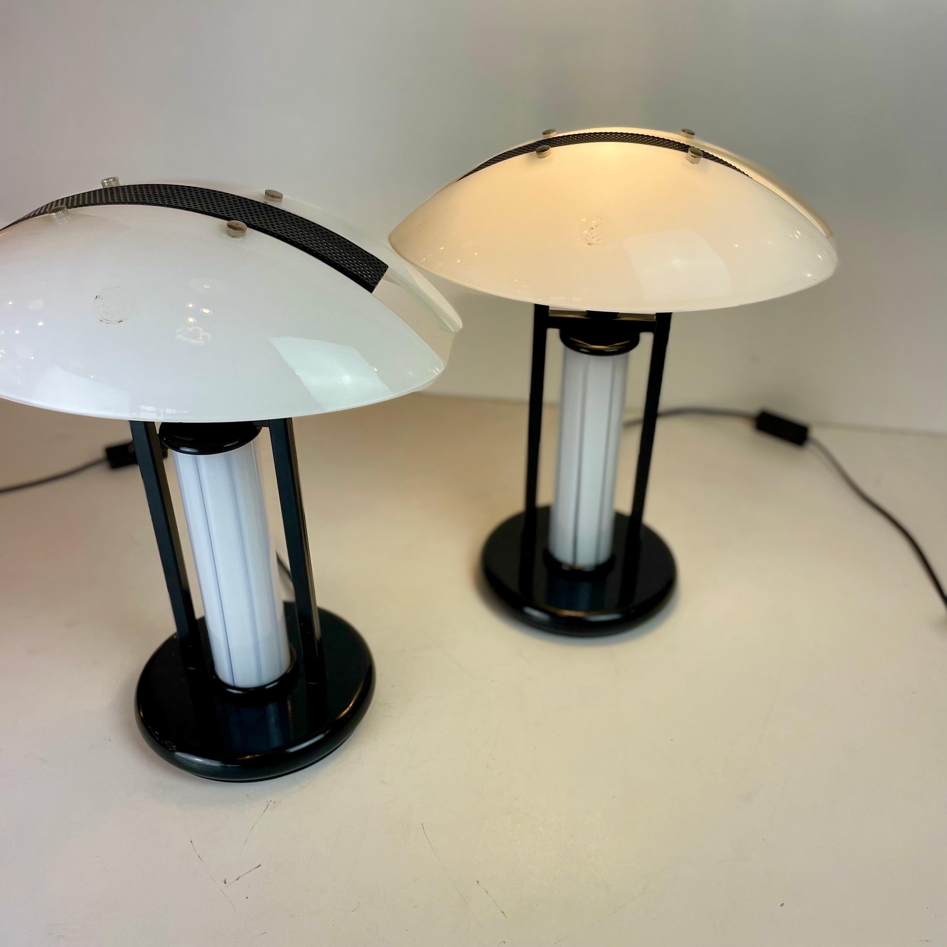 Post-Modern B&W Murano Table Lamps, 1980s For Sale 10