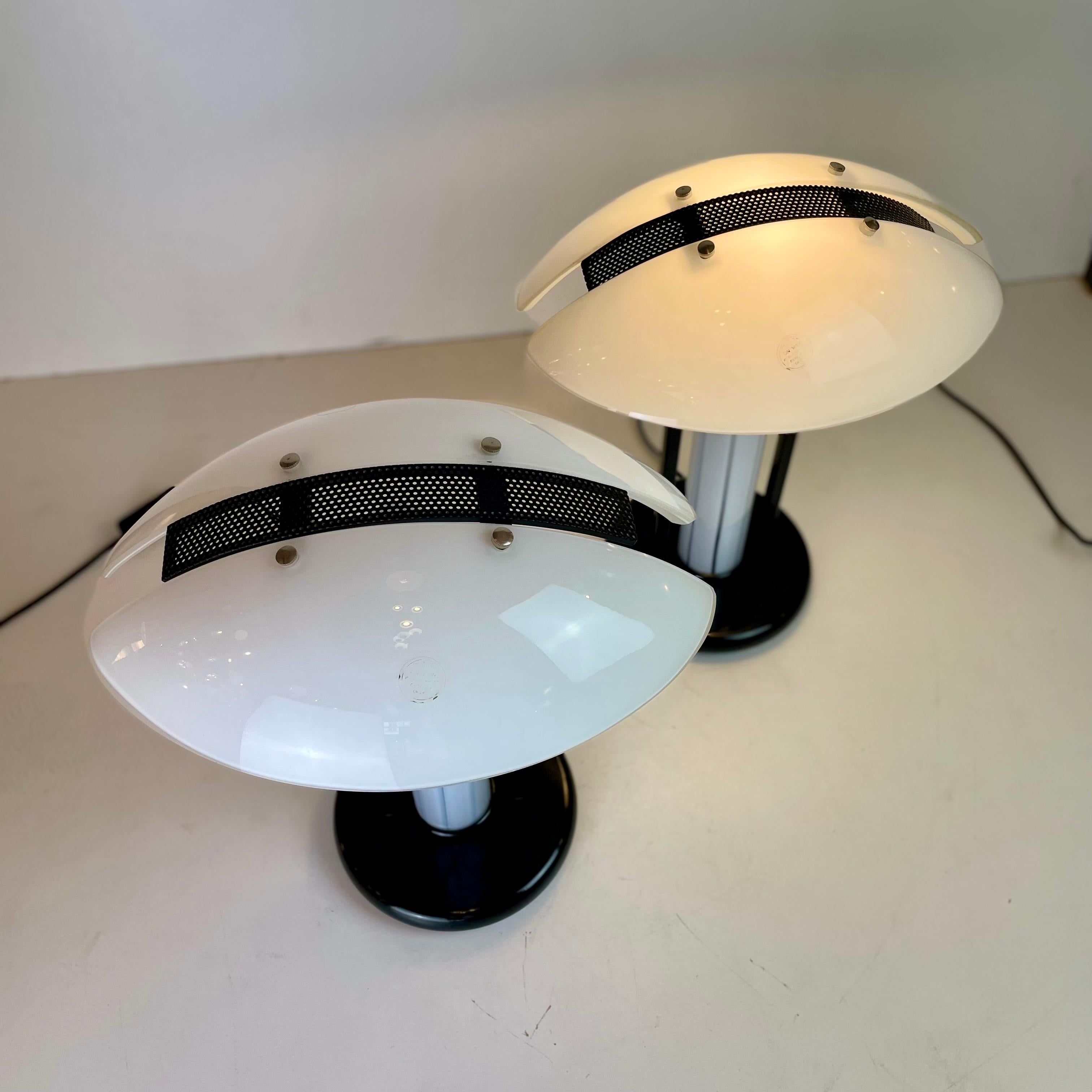 Post-Modern B&W Murano Table Lamps, 1980s For Sale 11