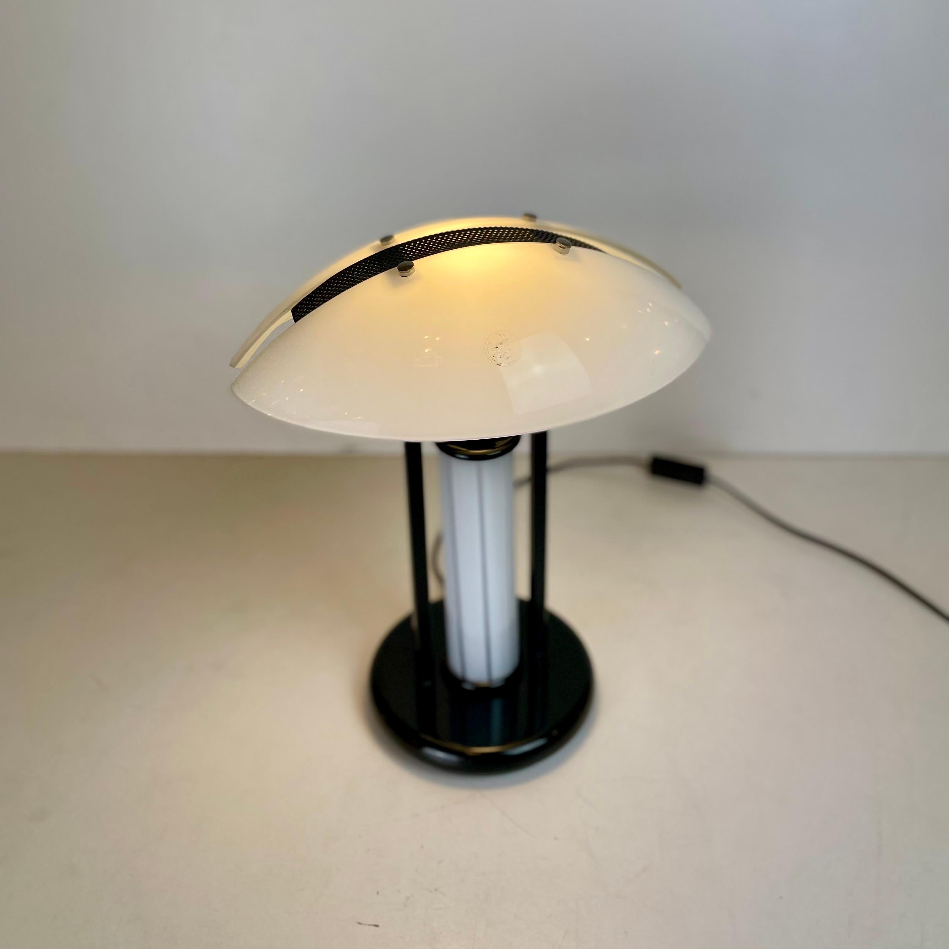 Italian Post-Modern B&W Murano Table Lamps, 1980s For Sale