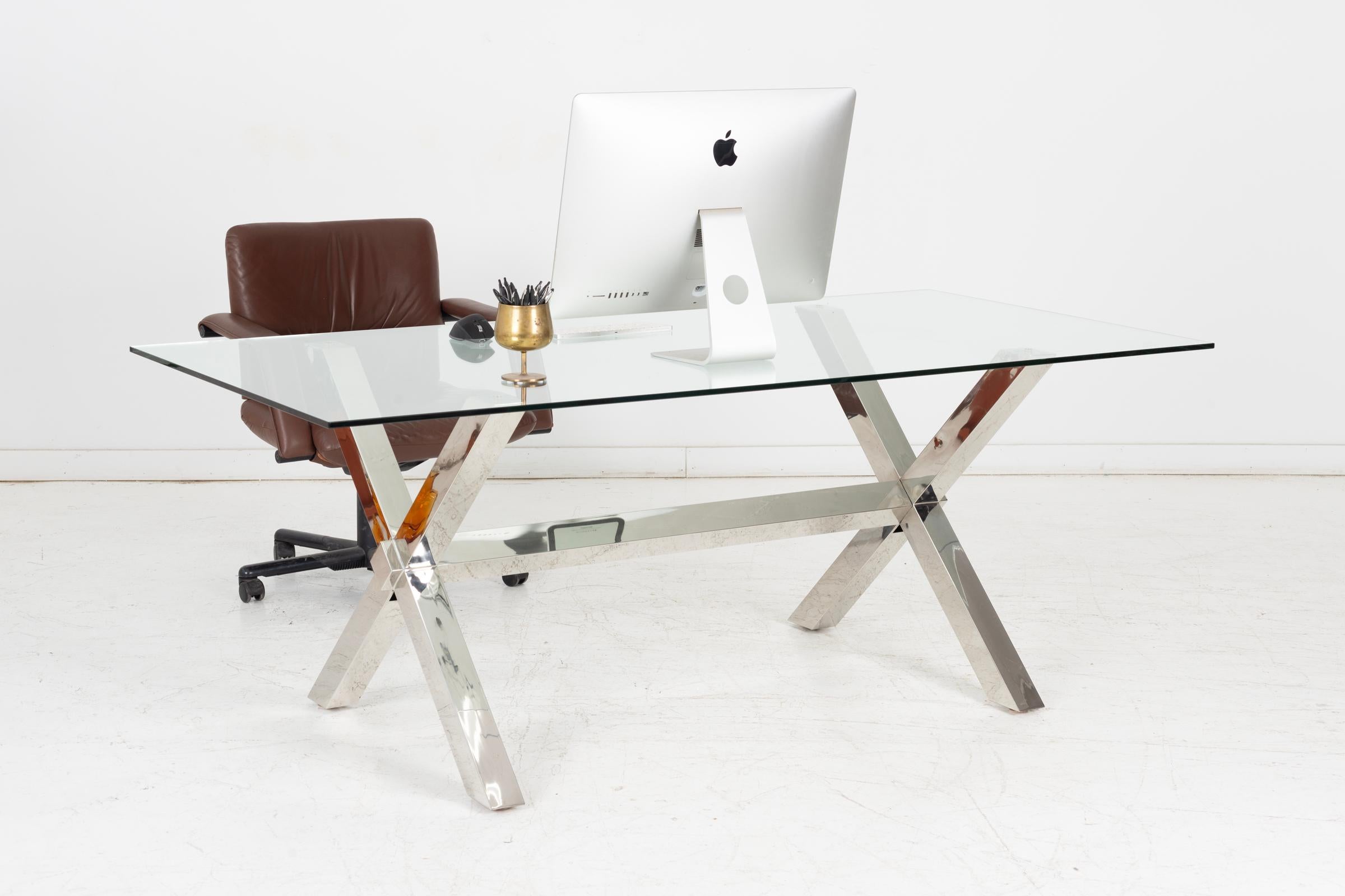 American Post Modern Campaign Style Table or Desk. For Sale