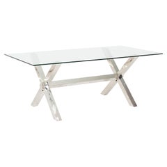 Vintage Post Modern Campaign Style Table or Desk.