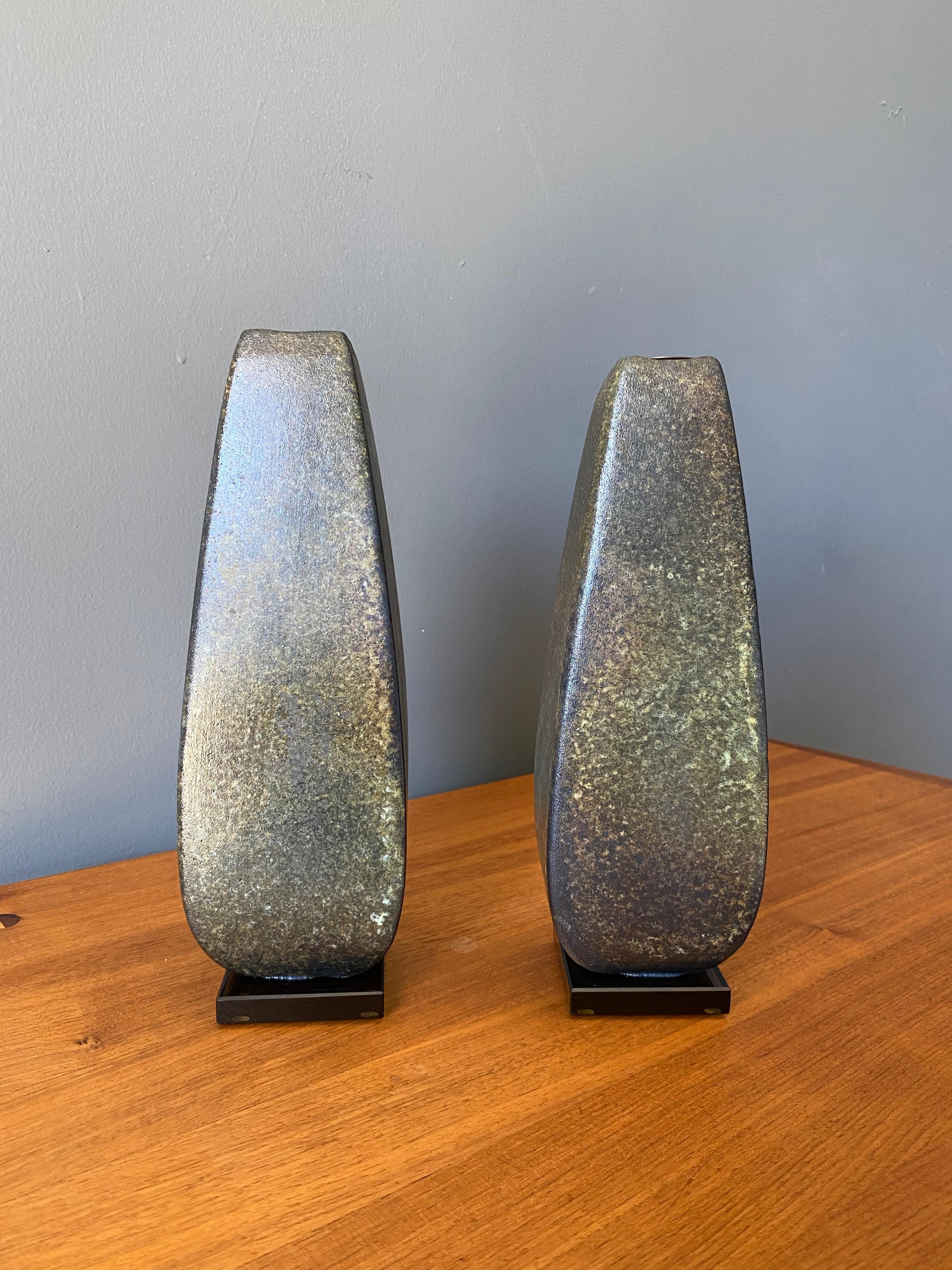 Post Modern candle holders signed on the underside By Tony Evans.