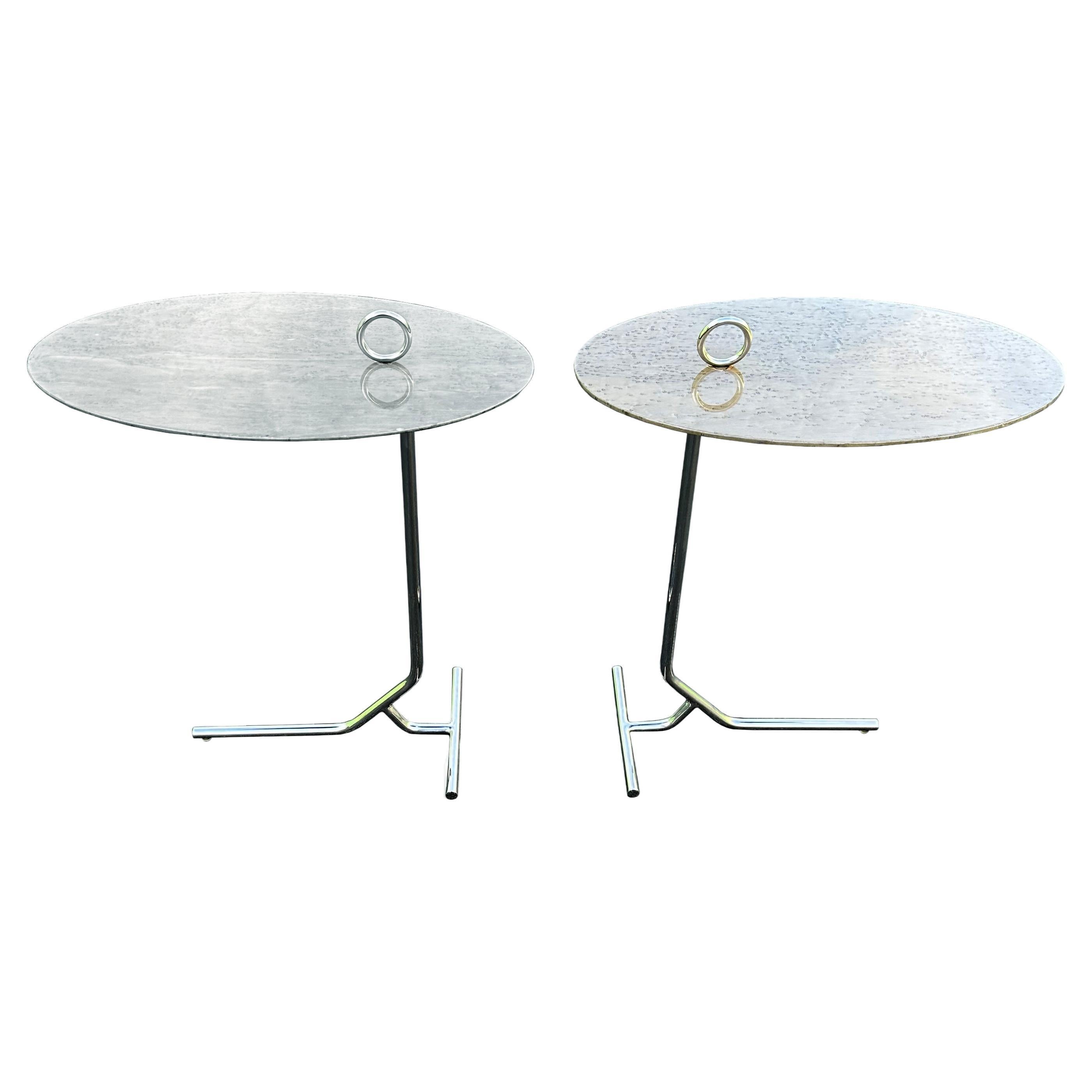 Post-Modern Cantilever Side Tables by Interlude Home, Pair For Sale