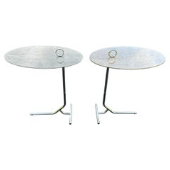 Used Post-Modern Cantilever Side Tables by Interlude Home, Pair