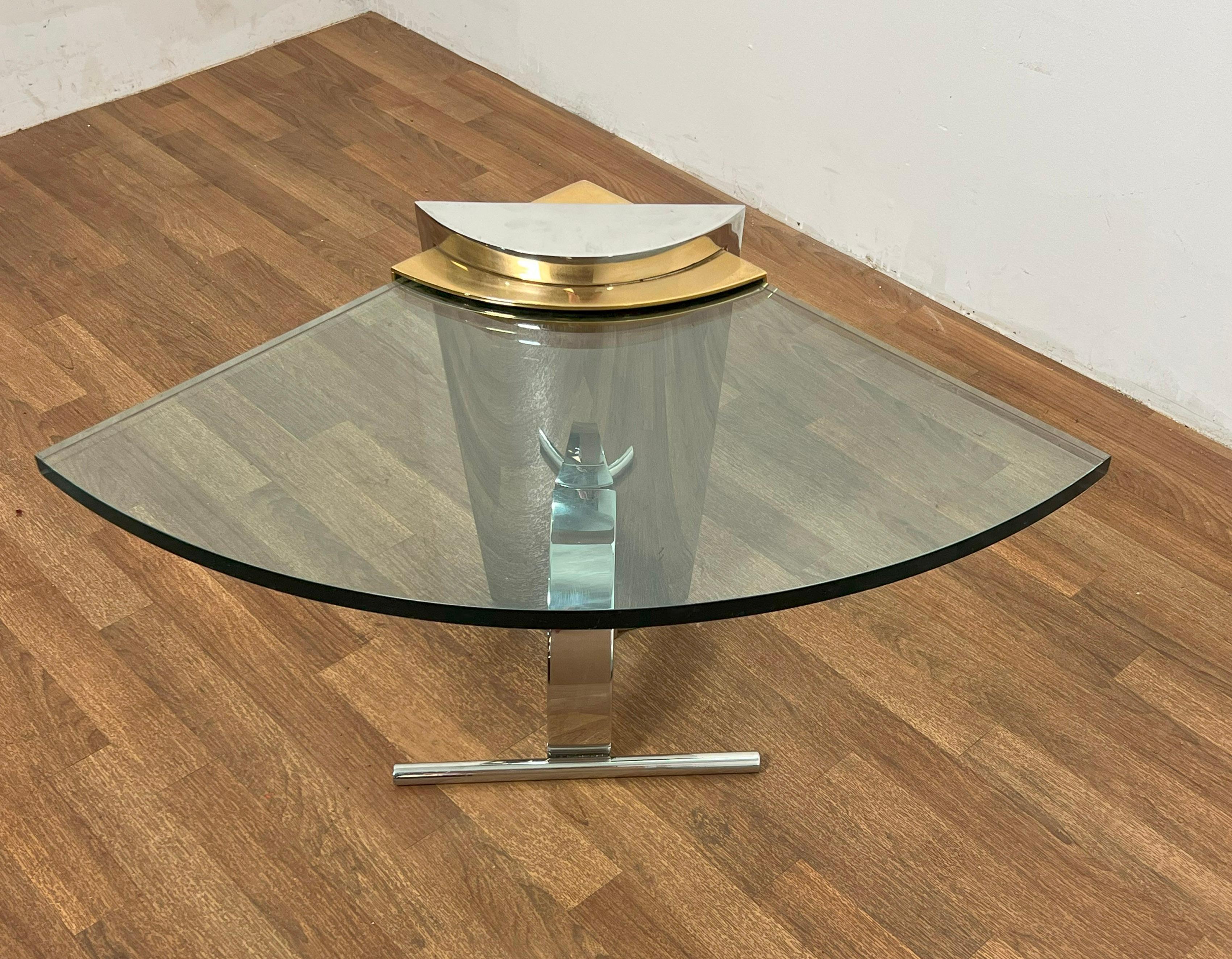 Post Modern Cantilevered Side Table in Manner of Karl Springer C. 1980s 1