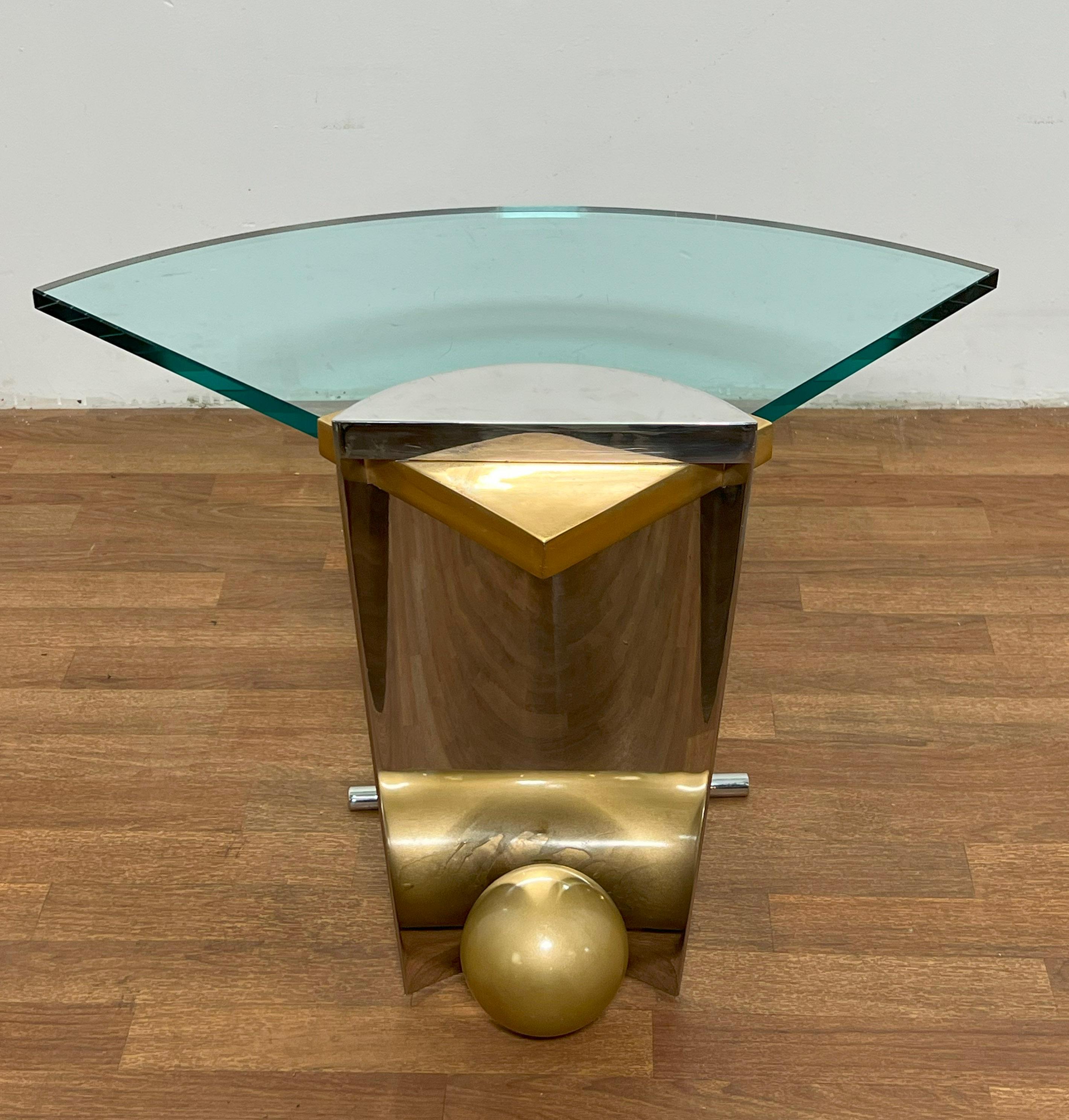 Post Modern Cantilevered Side Table in Manner of Karl Springer C. 1980s 2