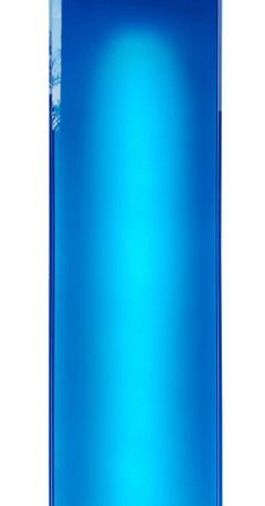 Lampada da terra scultorea postmoderna in vetro blu a torre di illuminazione di Curvet USA