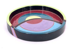 Postmodern Ceramic Decorative Low Bowl by Linda Tarr Artist