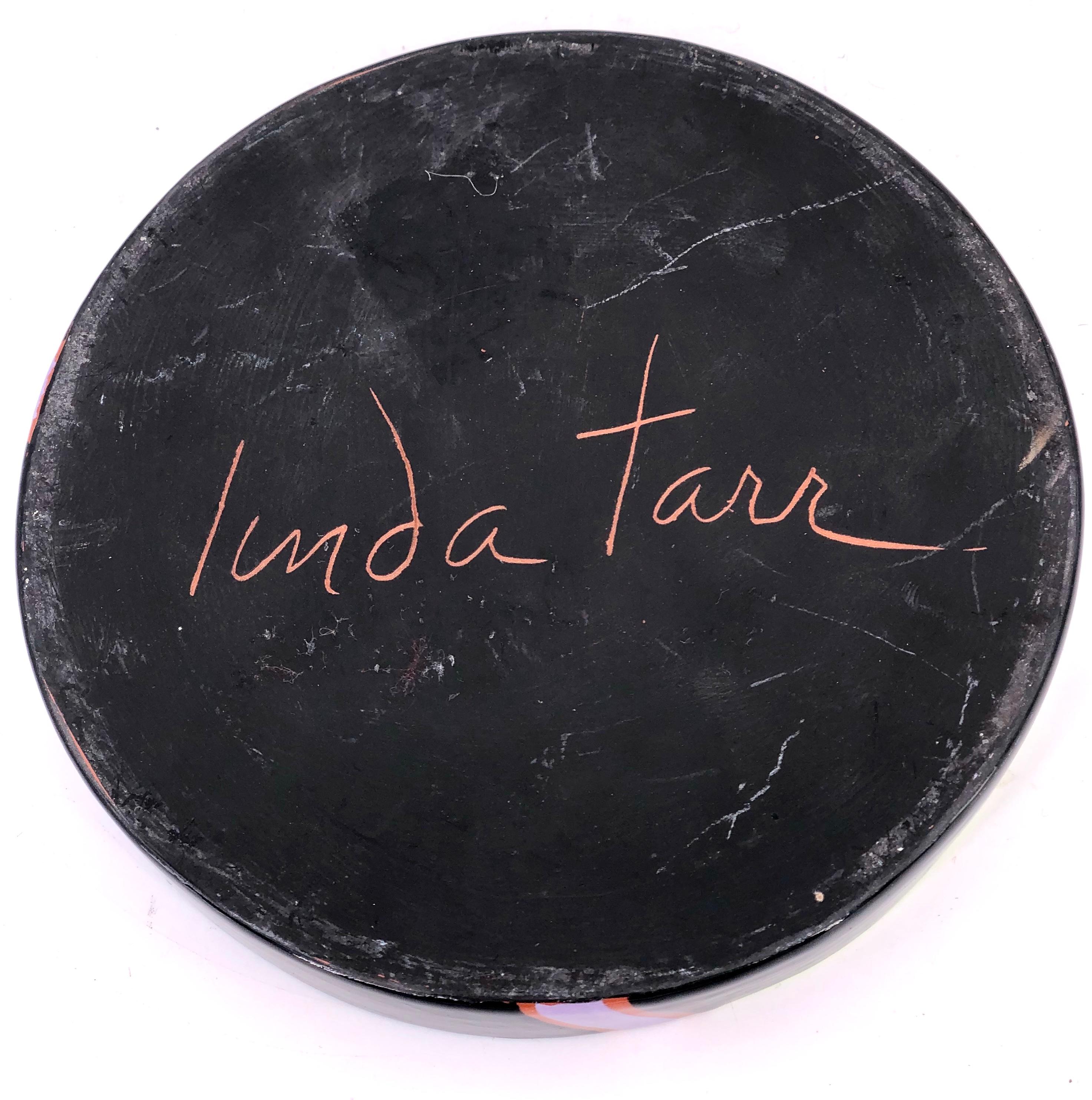 Américain Bol bas décoratif en céramique postmoderne de Linda Tarr, artiste en vente