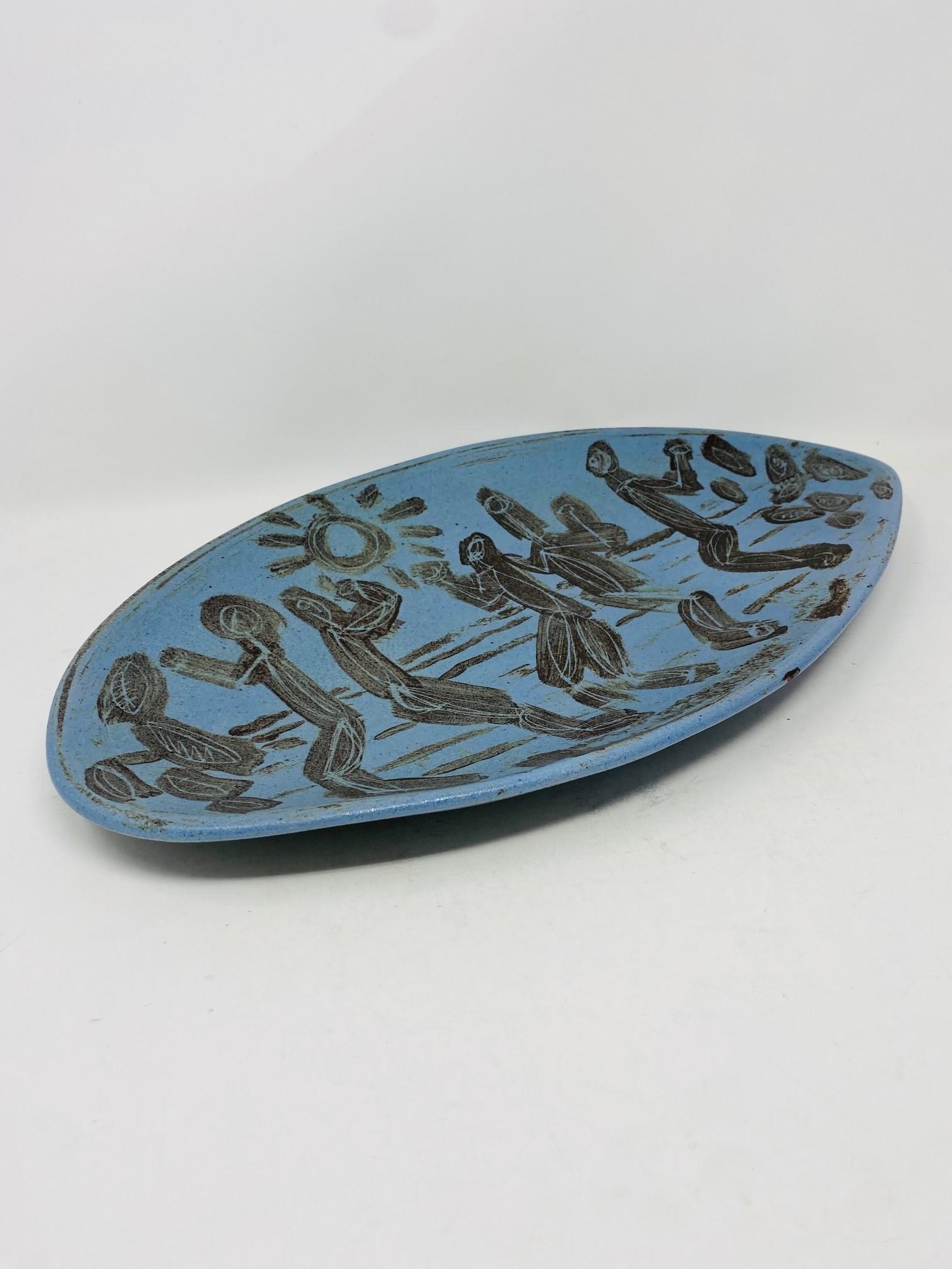 Postmoderne Keramikfiguration Libre bemalter Schale (amerikanisch) im Angebot