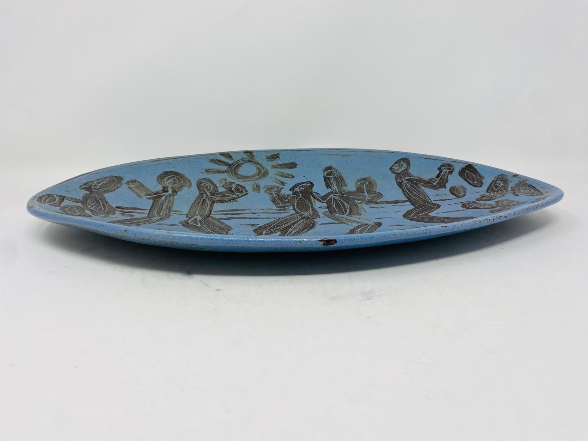 Post Modern Ceramic Figuration Libre Painted Bowl In Good Condition For Sale In San Diego, CA