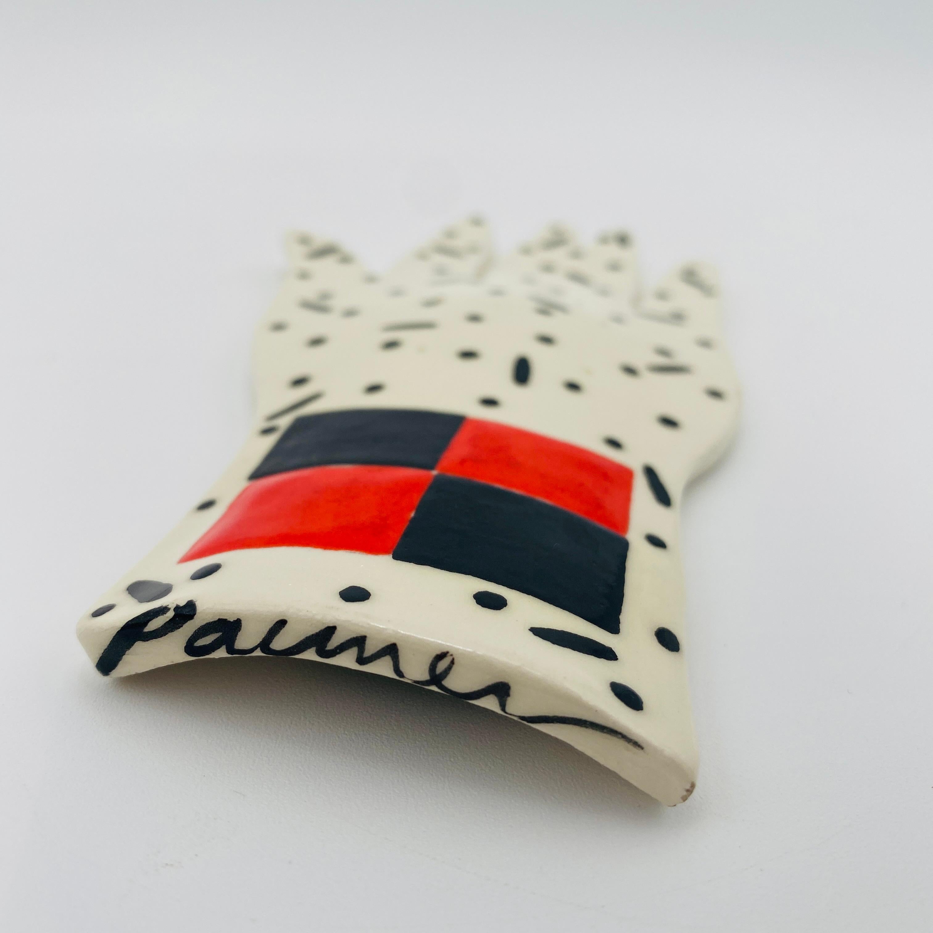italien Plat à bijoux post-moderne signé Palmer 1980 en vente