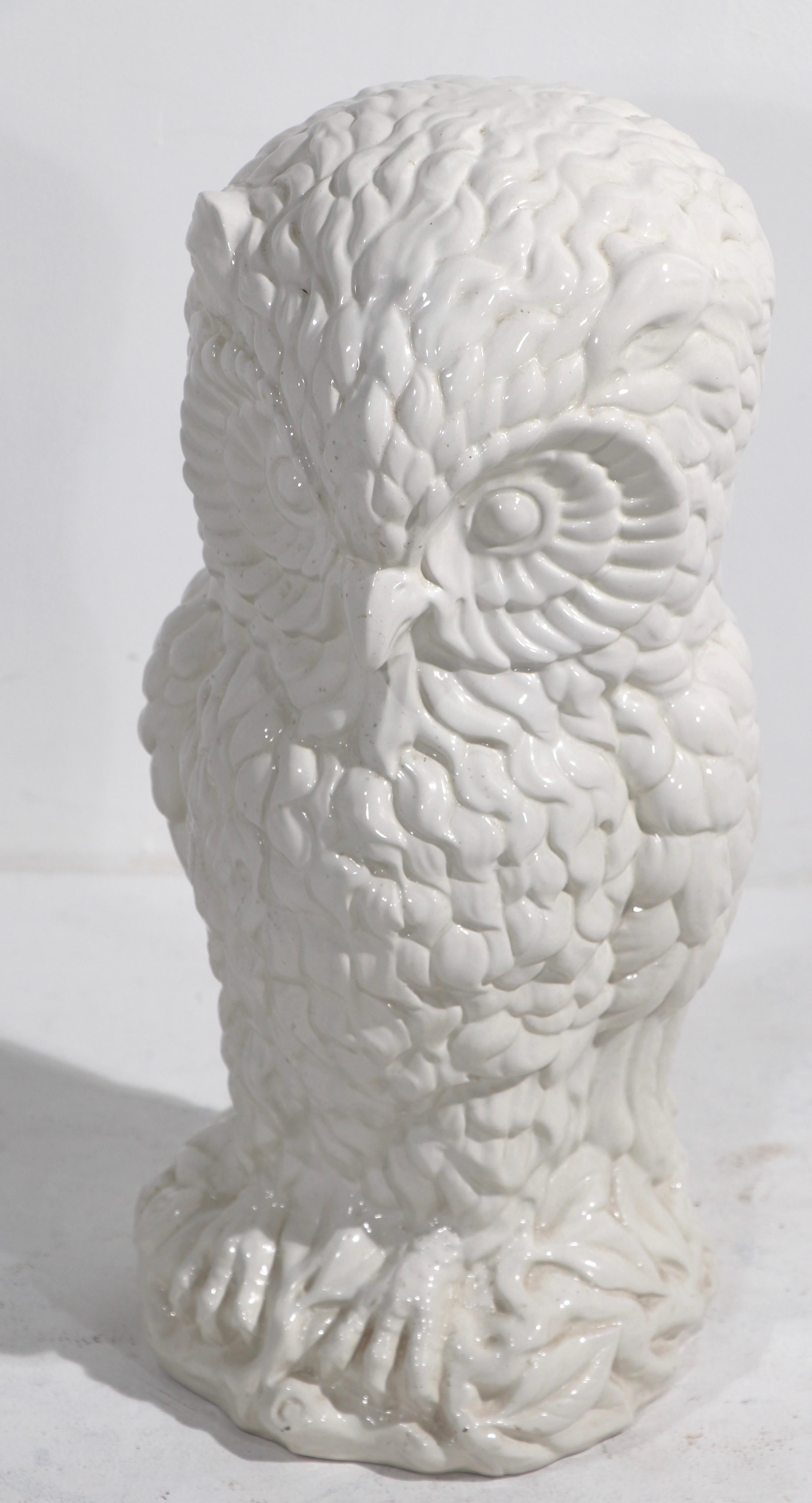 ceramic white owl