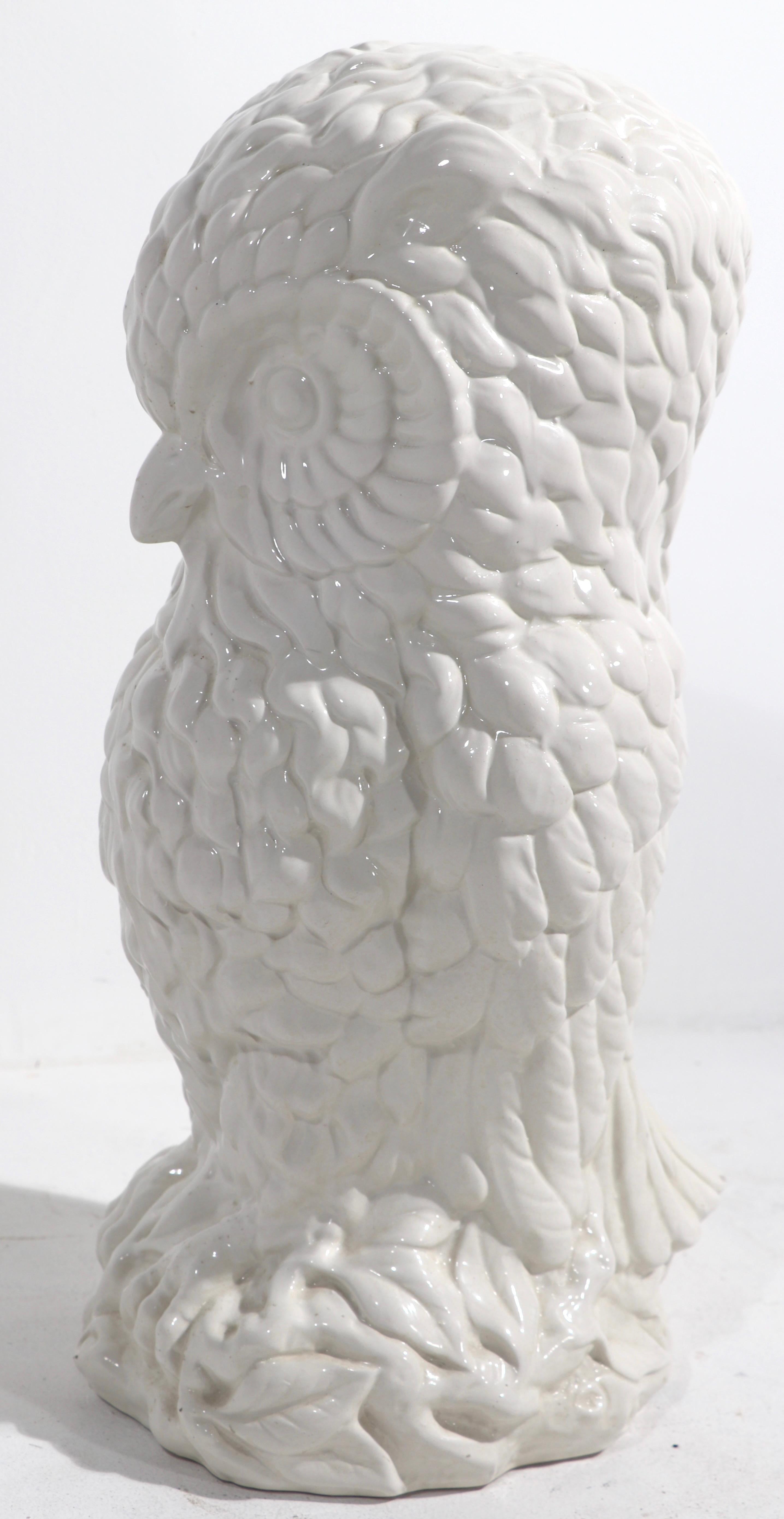 20th Century Post Modern Ceramic Owl Made in Italy For Sale