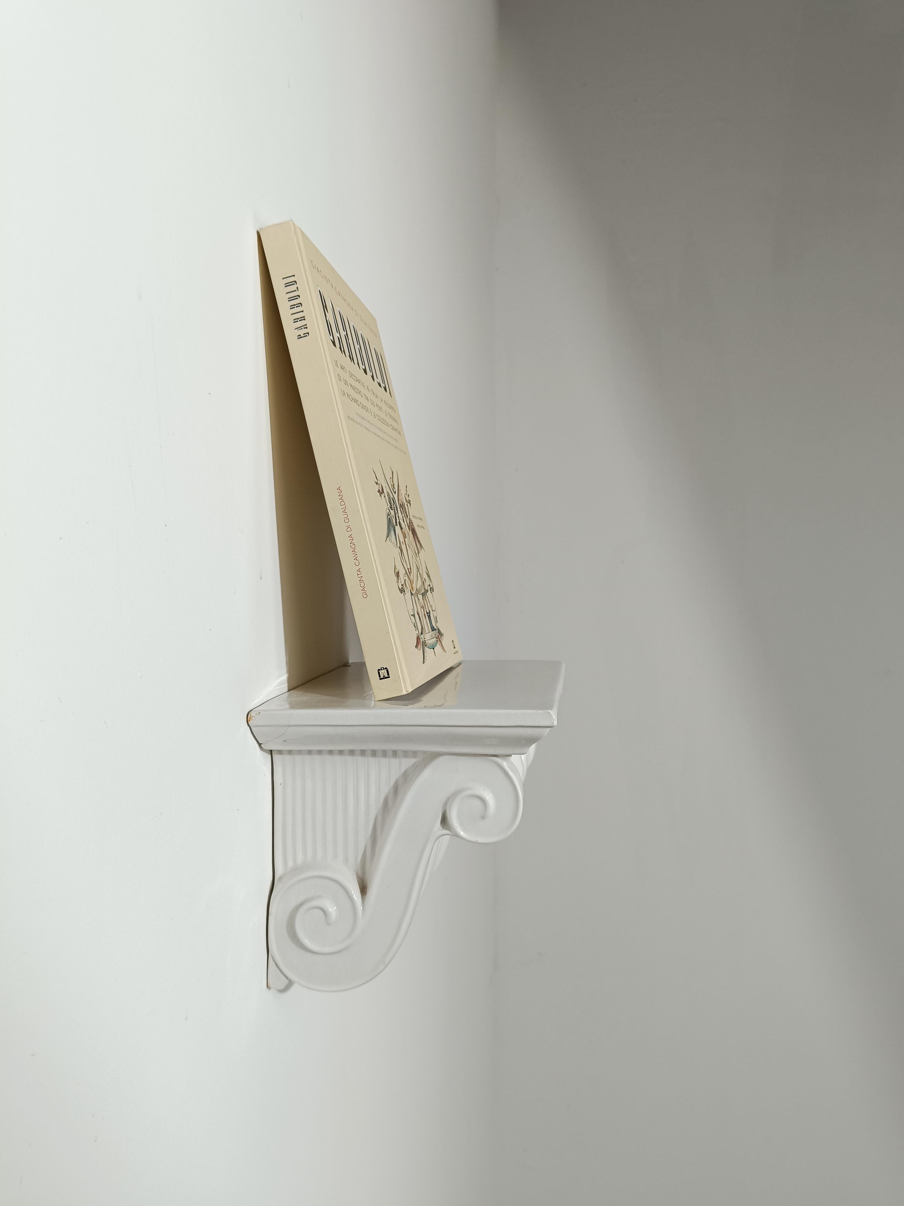 20th Century Post-Modern Ceramic Shelf in the shape of a half Greek Ionic capital, Italy 70s For Sale