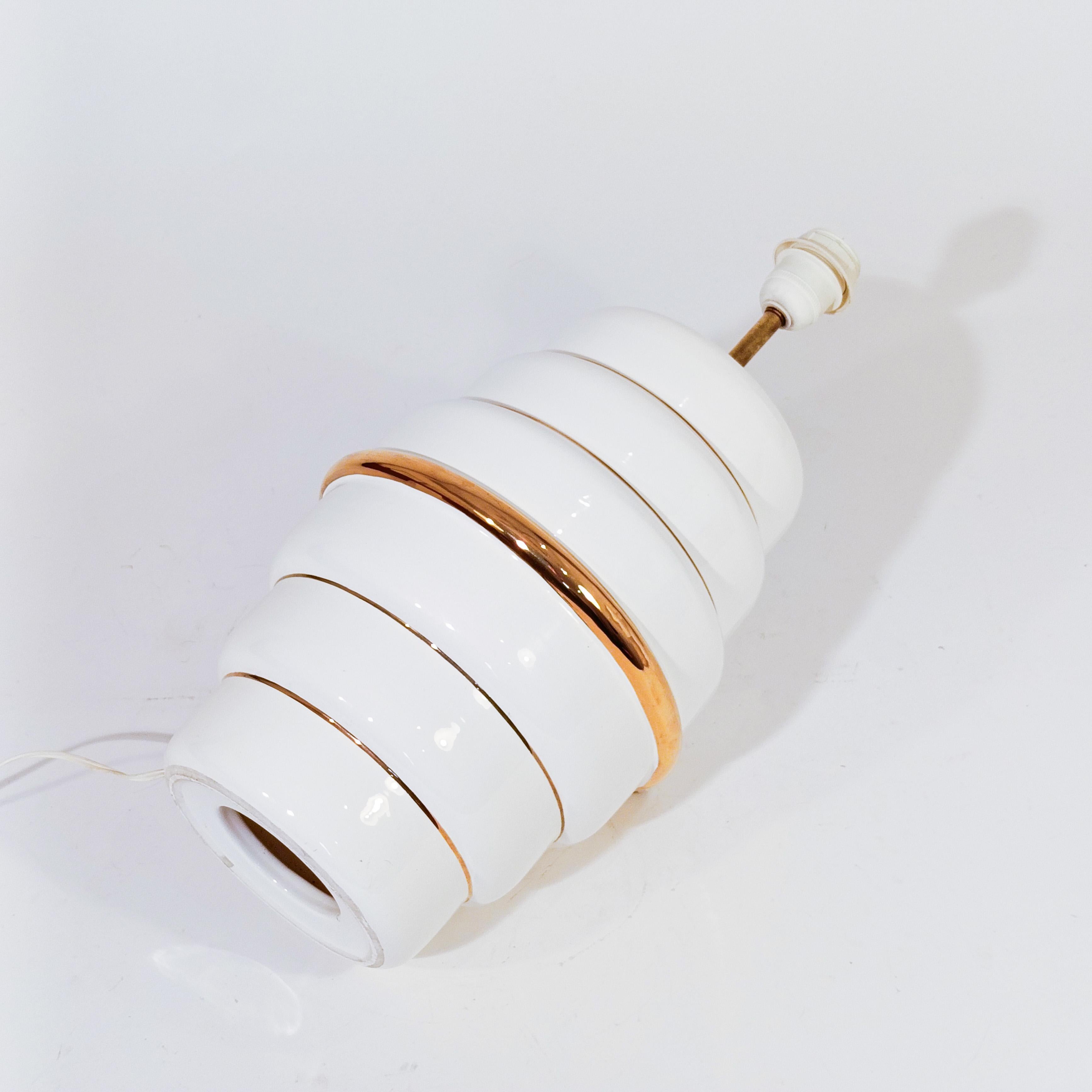 Brass Post-Modern ceramic table lamp, Italy, 1980s For Sale