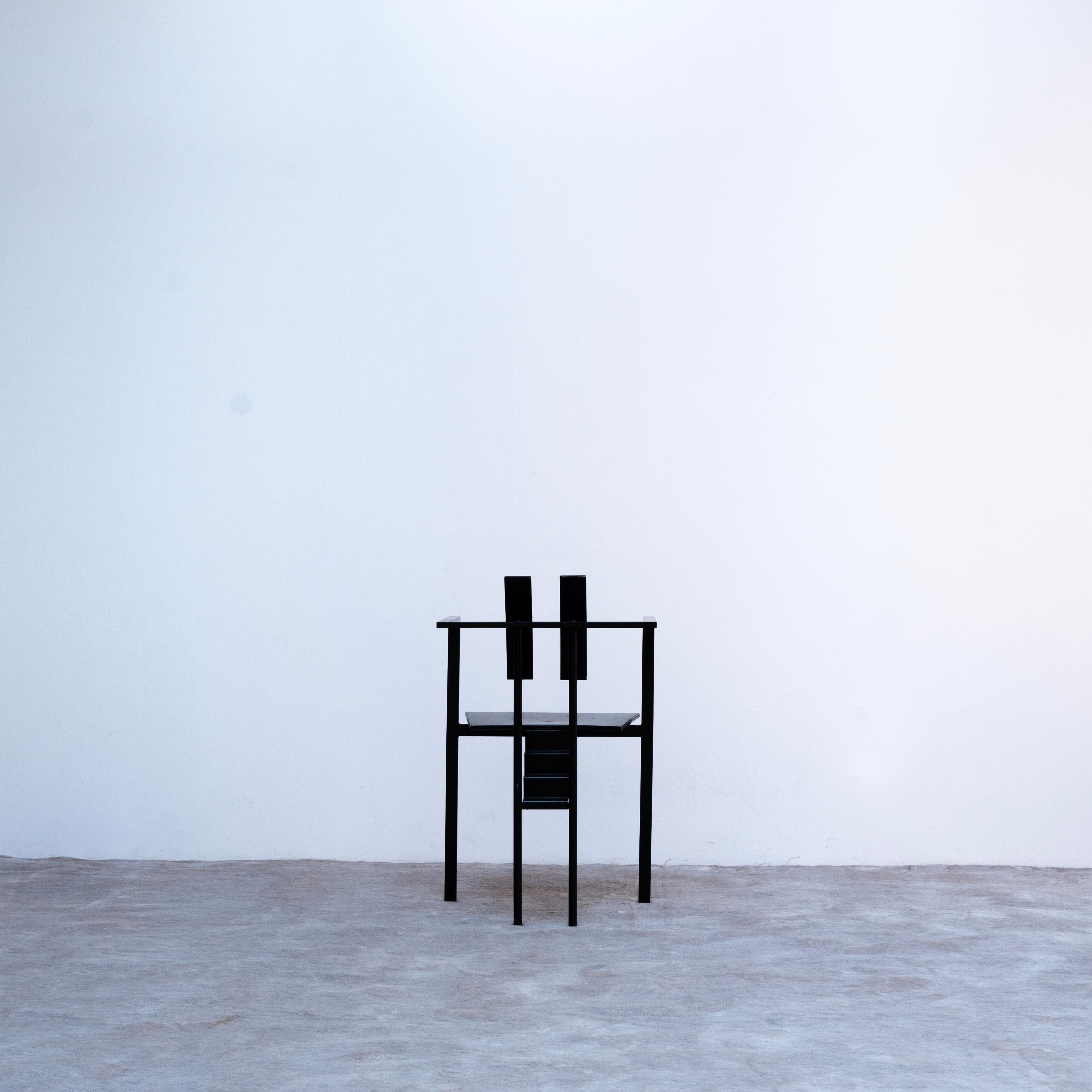 Iron Post modern chair by K.F. Forster for KFF Design , Italy , 1980s For Sale