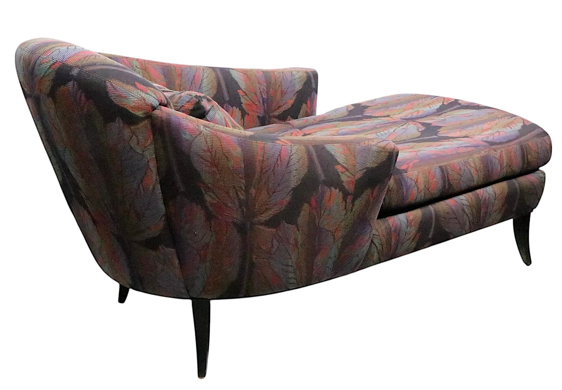 Chaise lounge postmoderno de Thayer Coggin att. to Milo Baughman c 1980/90's Posmoderno en venta