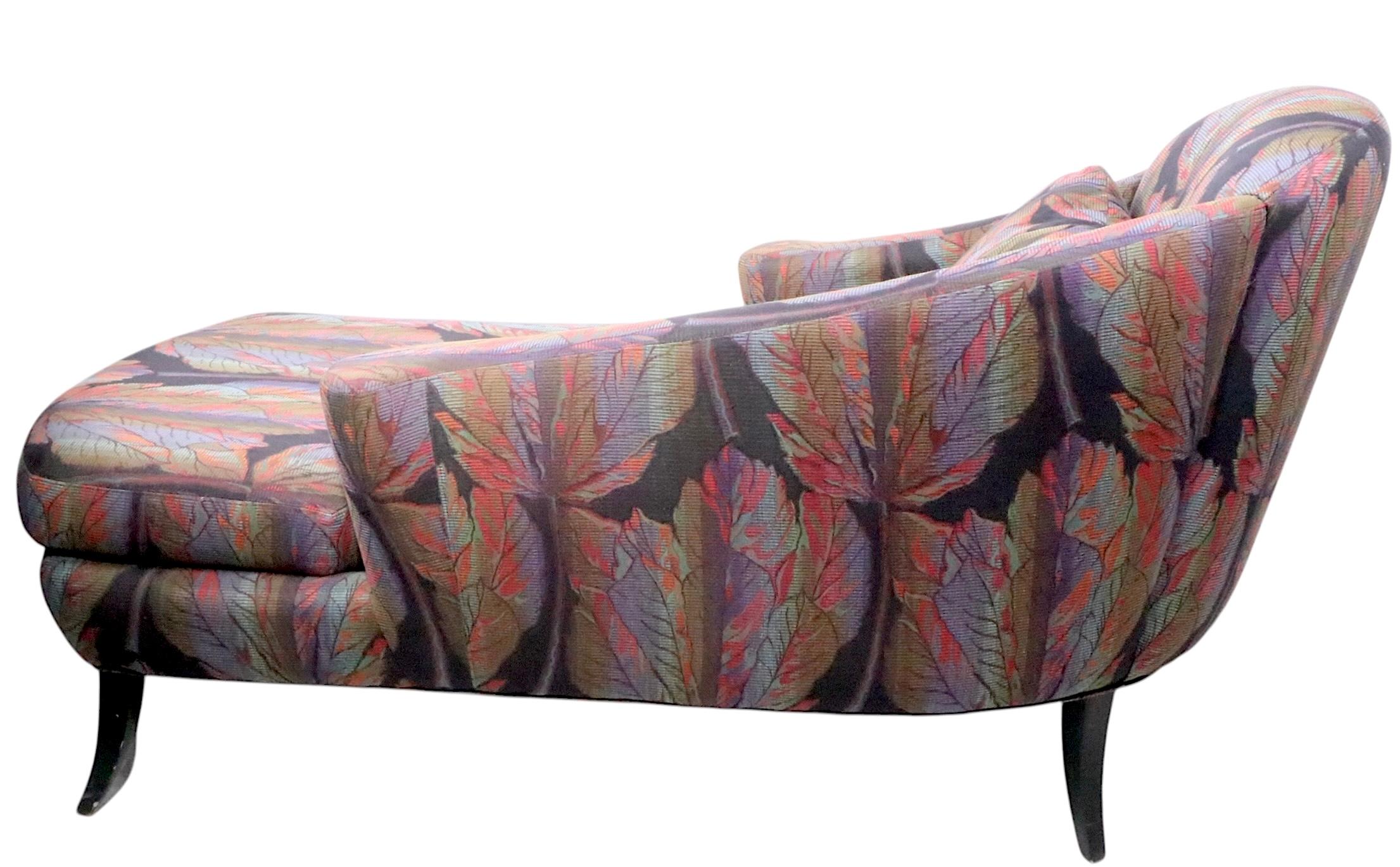 Chaise lounge postmoderno de Thayer Coggin att. to Milo Baughman c 1980/90's Tapicería en venta