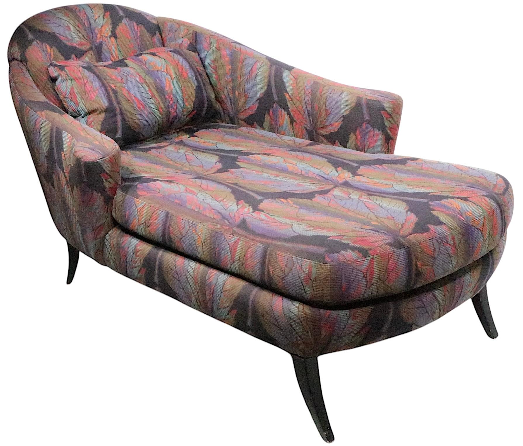 Chaise lounge postmoderno de Thayer Coggin att. to Milo Baughman c 1980/90's en venta 1