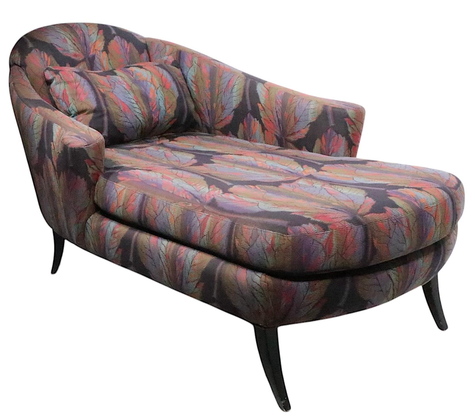 Chaise lounge postmoderno de Thayer Coggin att. to Milo Baughman c 1980/90's en venta 2