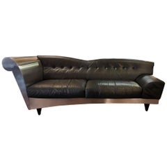 Postmodern Chrome and Leather Arketipo Sofa