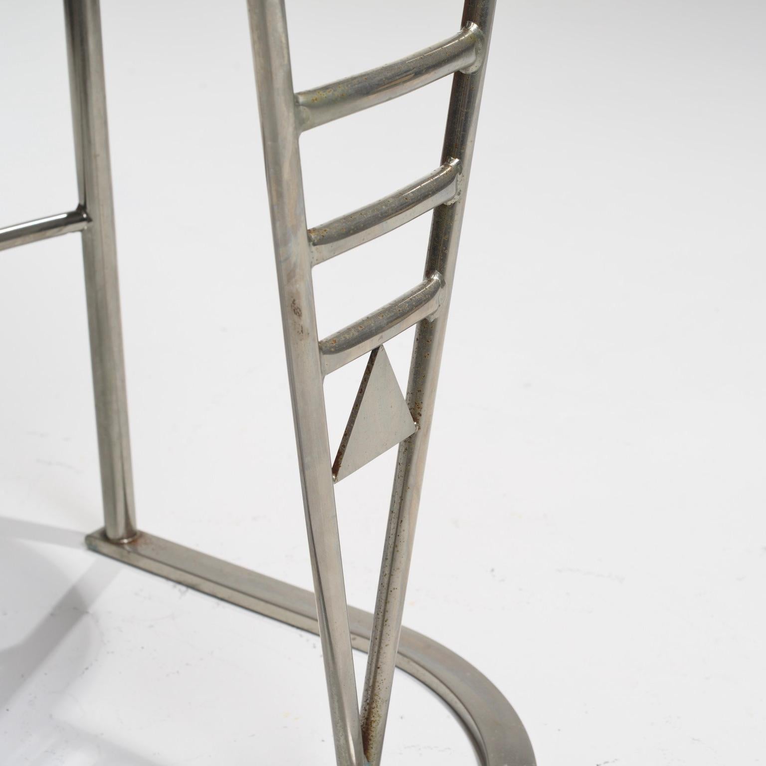 20th Century Post Modern Chrome and Leather Counter Stool 'Design Institute' For Sale