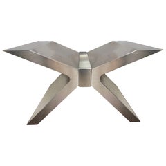 Base de table post-moderne en chrome et acier inoxydable