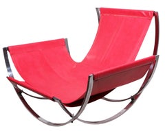 Postmoderner Apollo-Loungesessel aus Chrom und Vinyl von Leonart Bender für Charleton