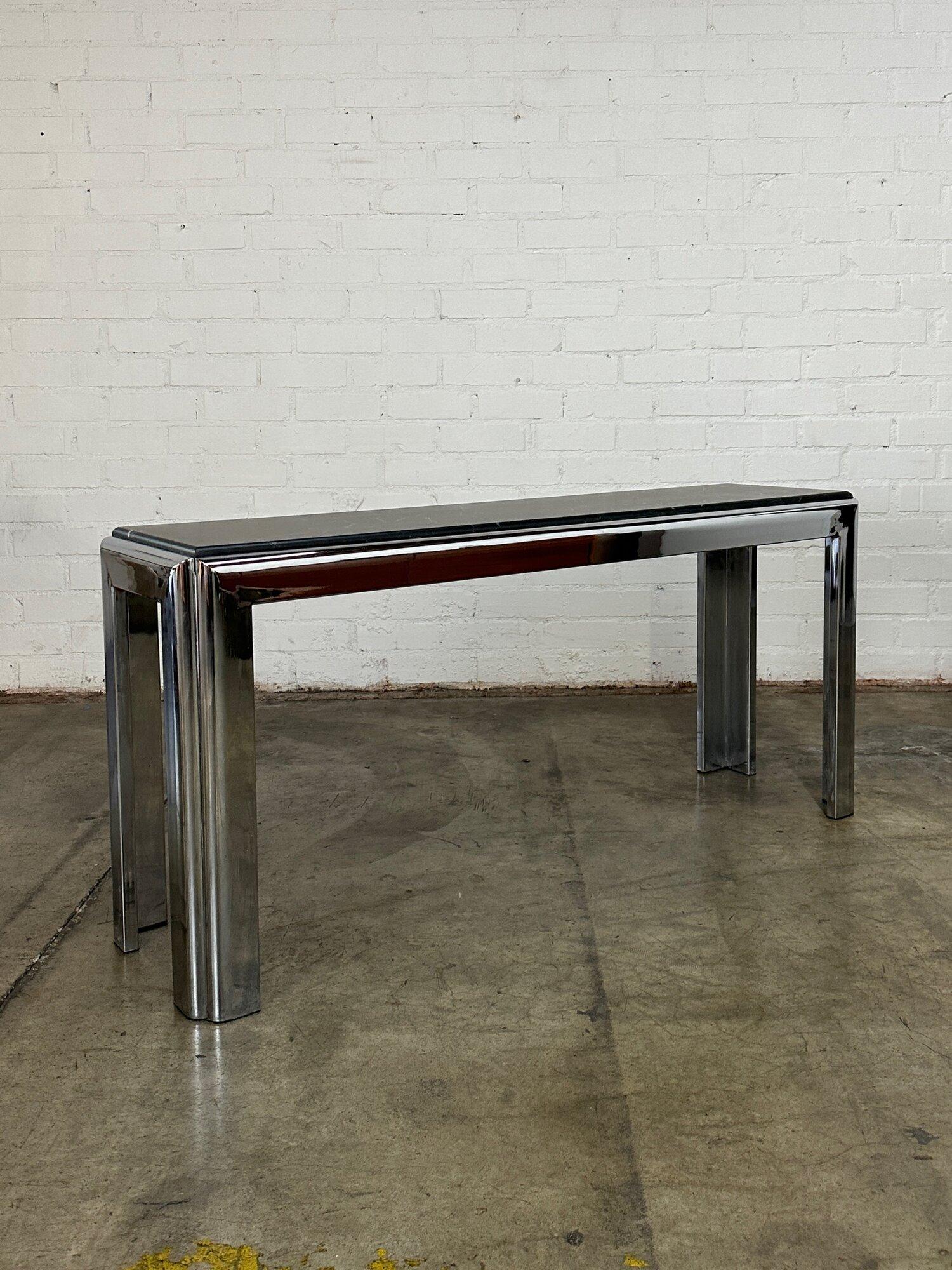 Mid-Century Modern Post Modern Chrome Console For Sale