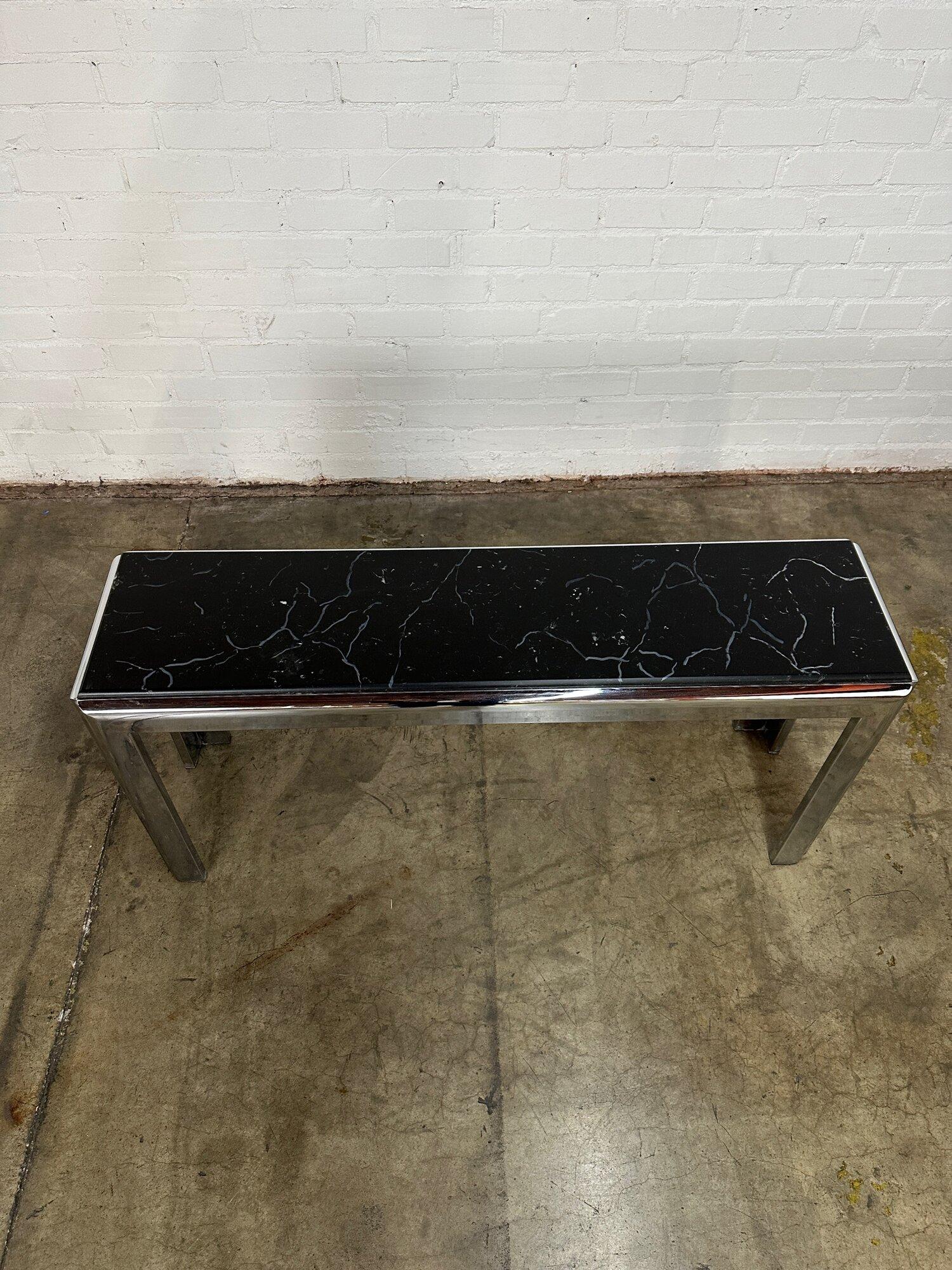 Post Modern Chrome Console In Good Condition For Sale In Los Angeles, CA
