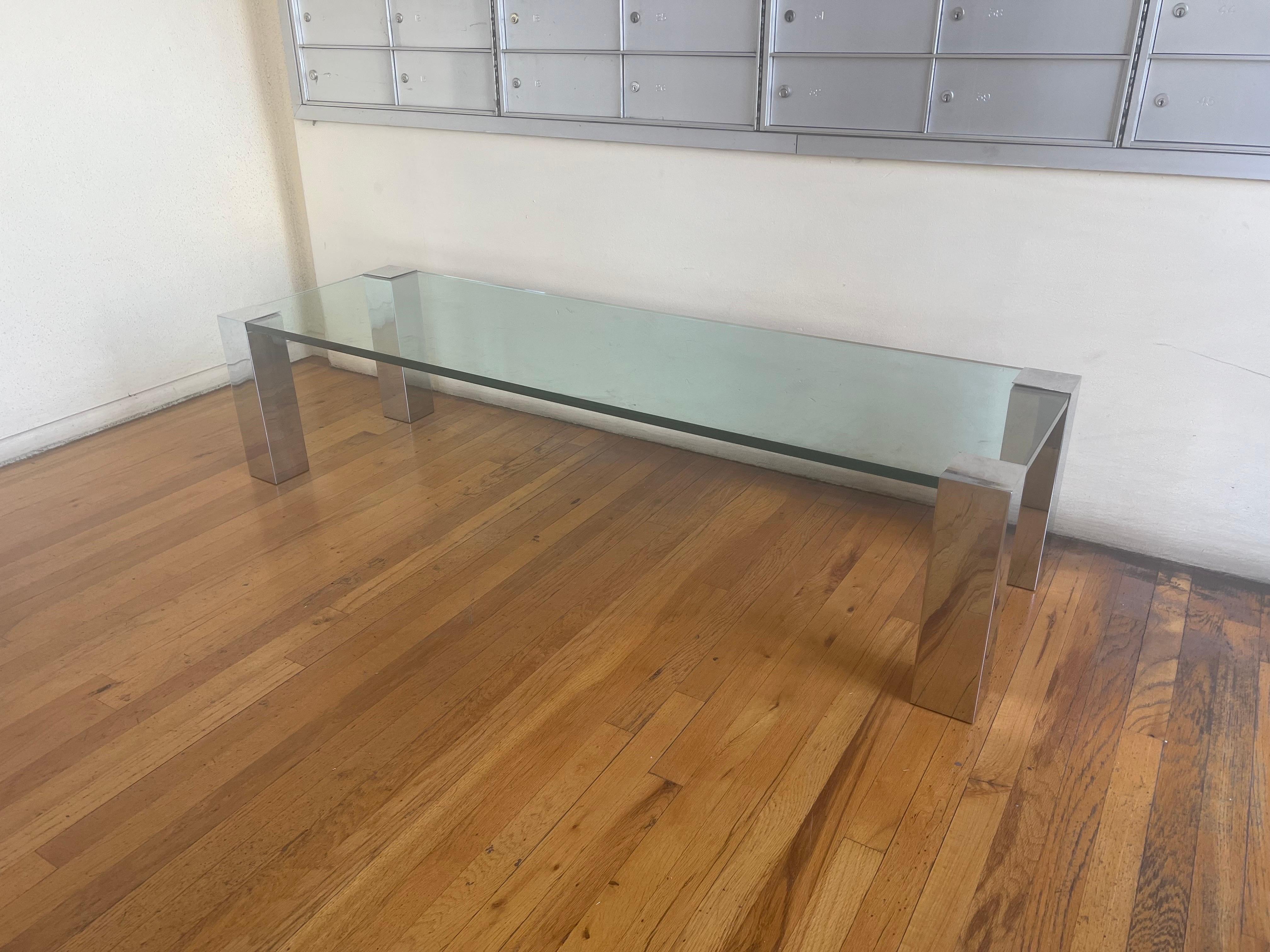 Post Modern Chrome & Glass Rare Coffee Table by Willy Rizzo for Cidue, Italy In Good Condition In San Diego, CA