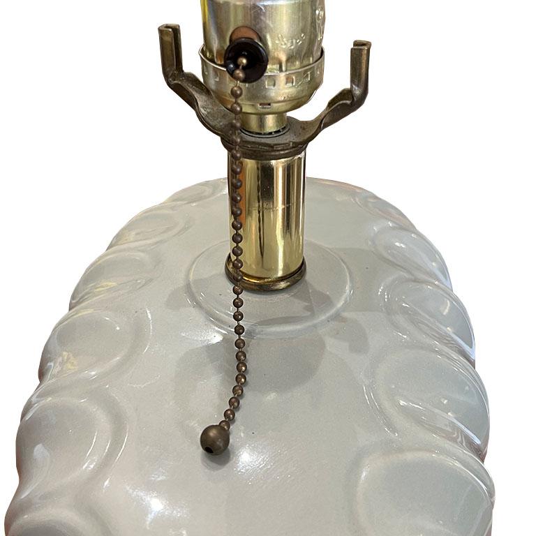 Post Modern Clam Shell Motif Table Lamps in Light Gray or Blue - A Pair In Good Condition In Oklahoma City, OK