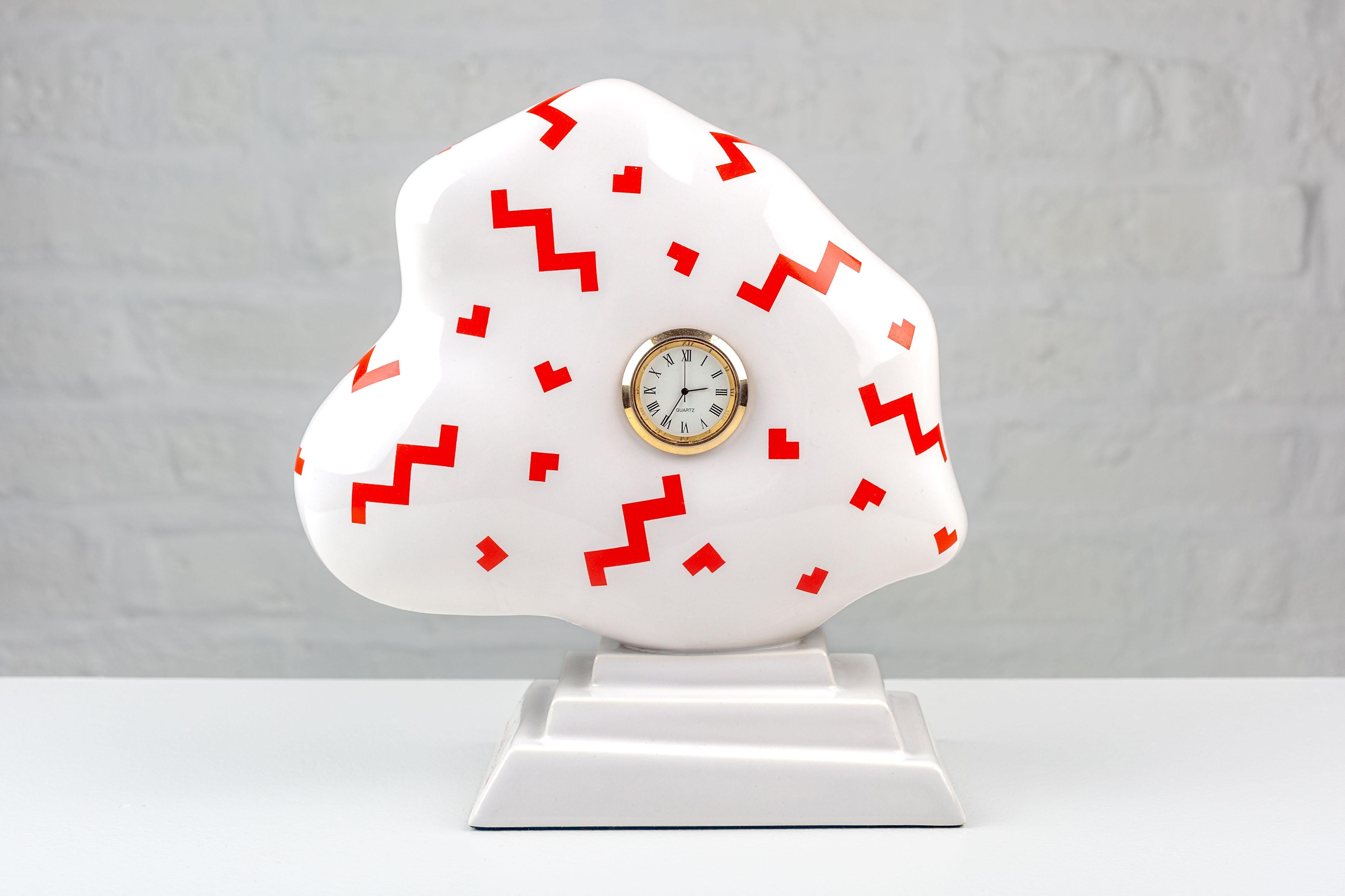 Post-modern Cloud Clock by Heide Warlamis, Vienna Collection Porcelain, Numbered For Sale 4