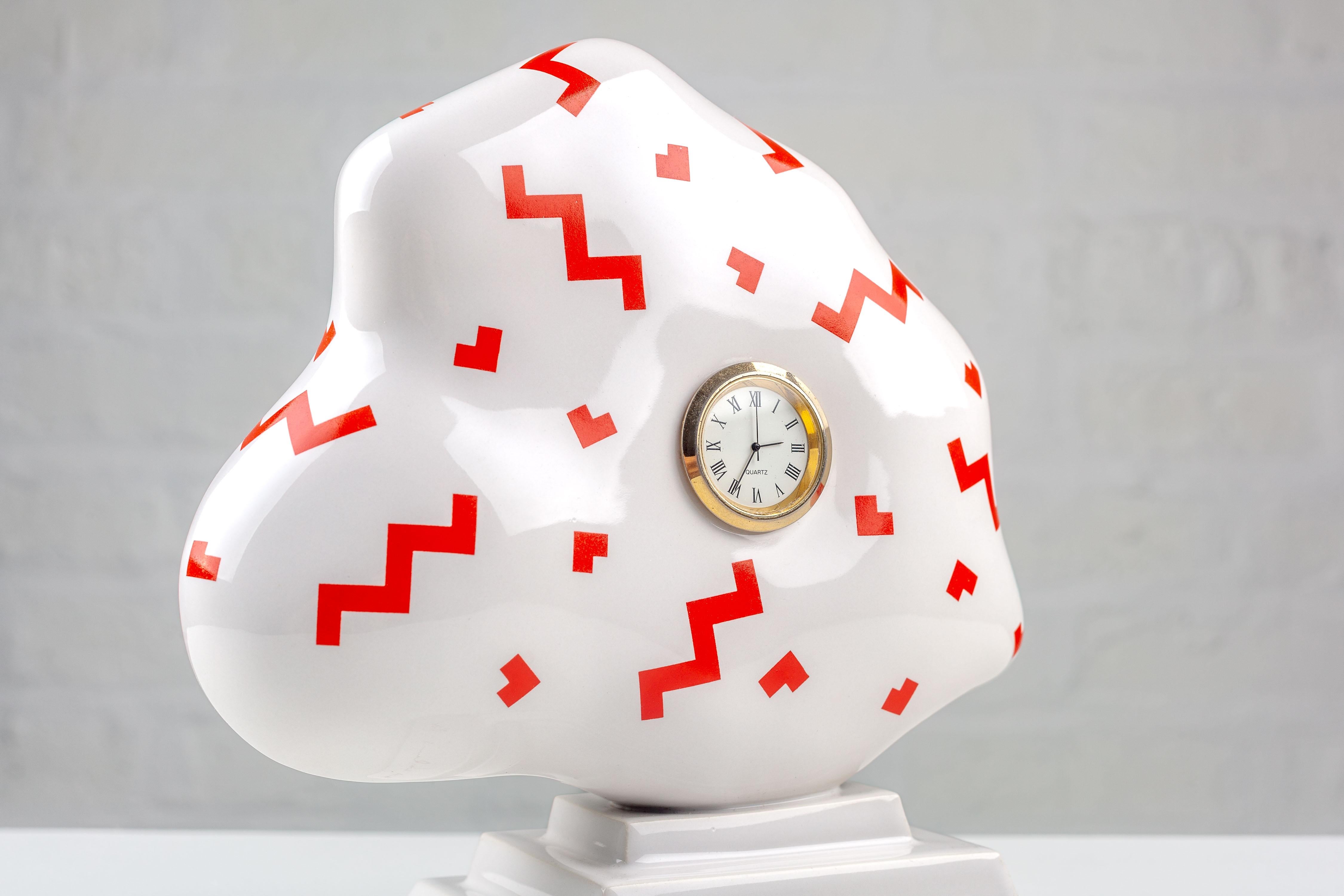 Post-Modern Post-modern Cloud Clock by Heide Warlamis, Vienna Collection Porcelain, Numbered For Sale