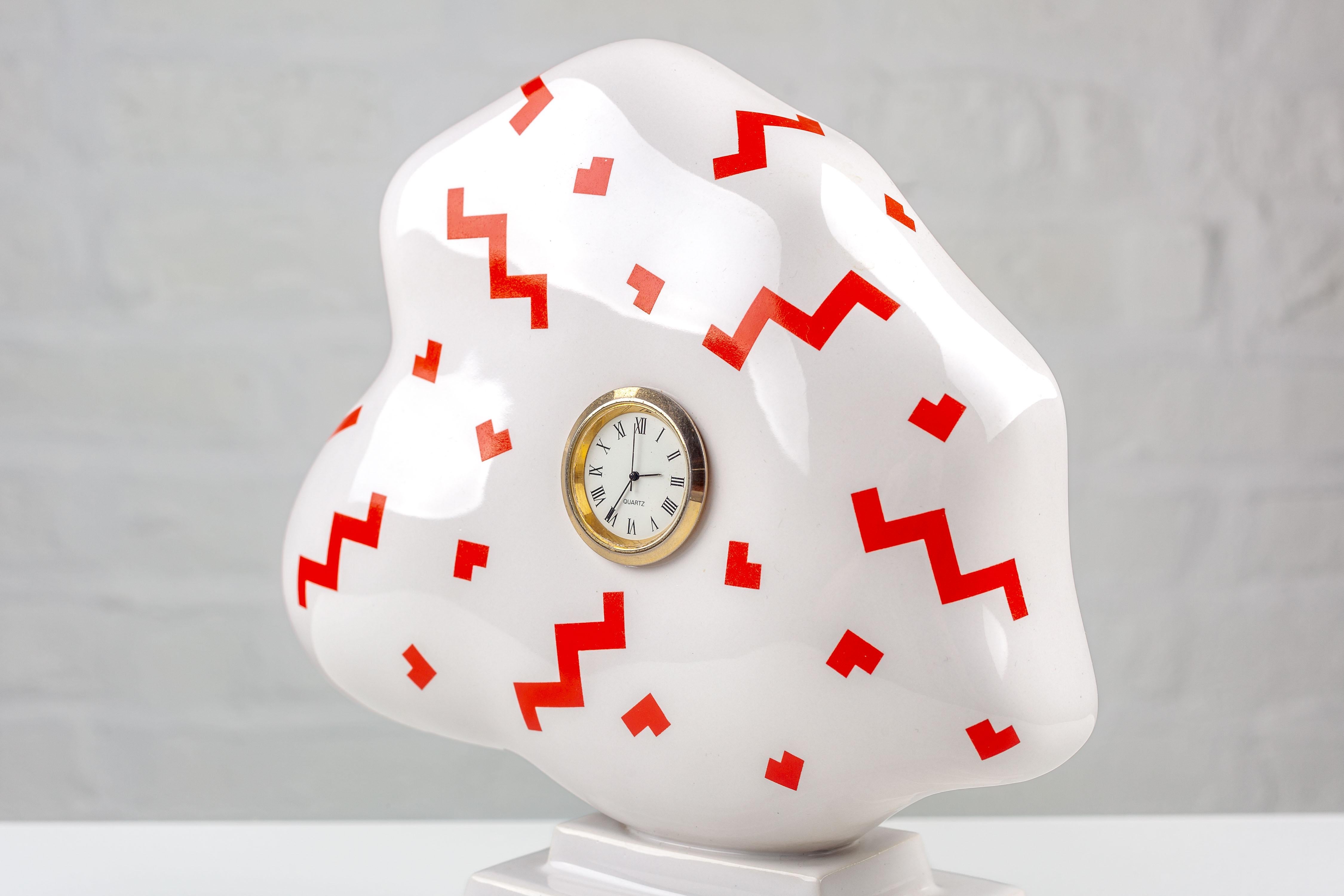 Post-modern Cloud Clock by Heide Warlamis, Vienna Collection Porcelain, Numbered For Sale 2