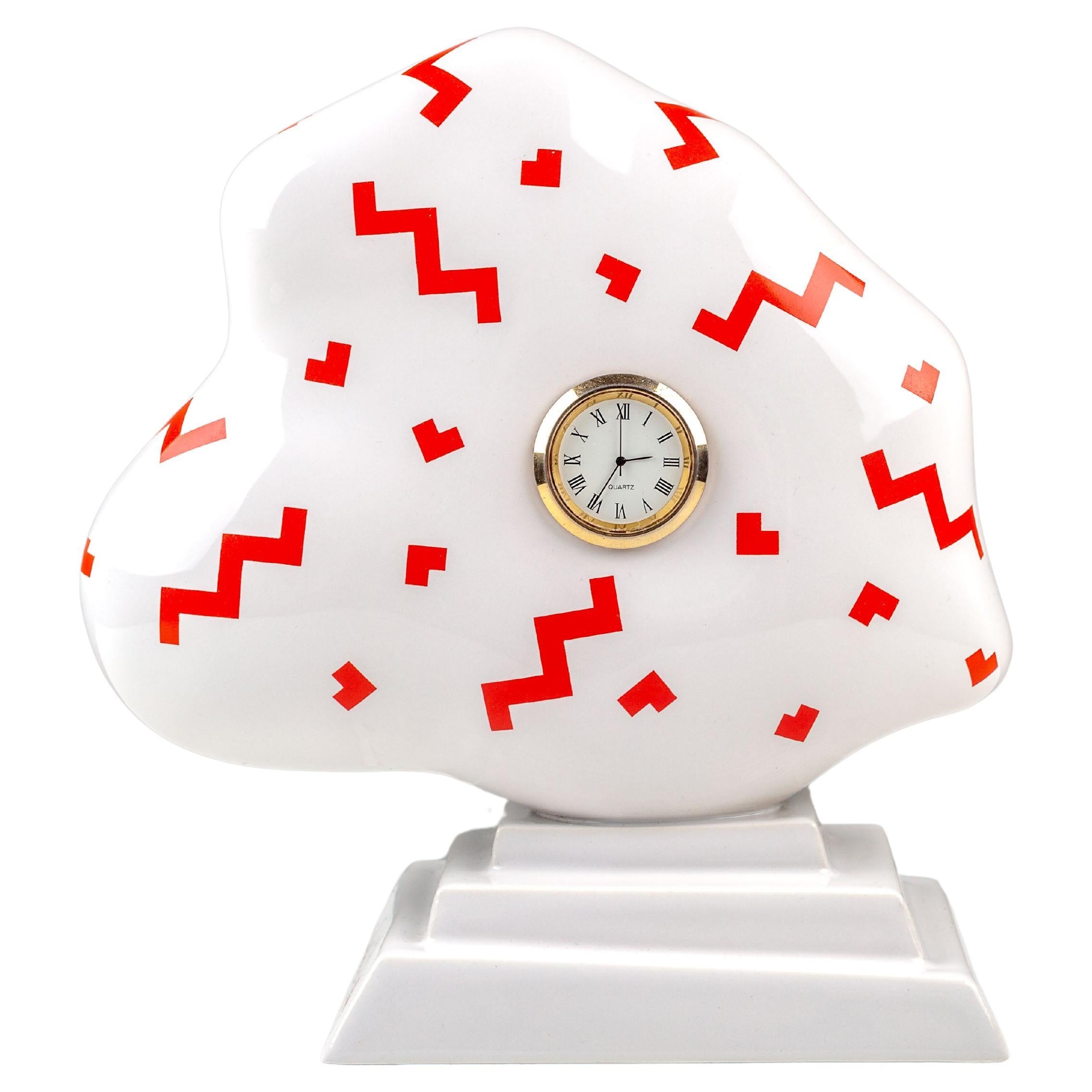 Post-modern Cloud Clock by Heide Warlamis, Vienna Collection Porcelain, Numbered