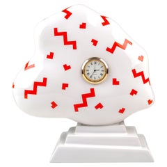 Retro Post-modern Cloud Clock by Heide Warlamis, Vienna Collection Porcelain, Numbered