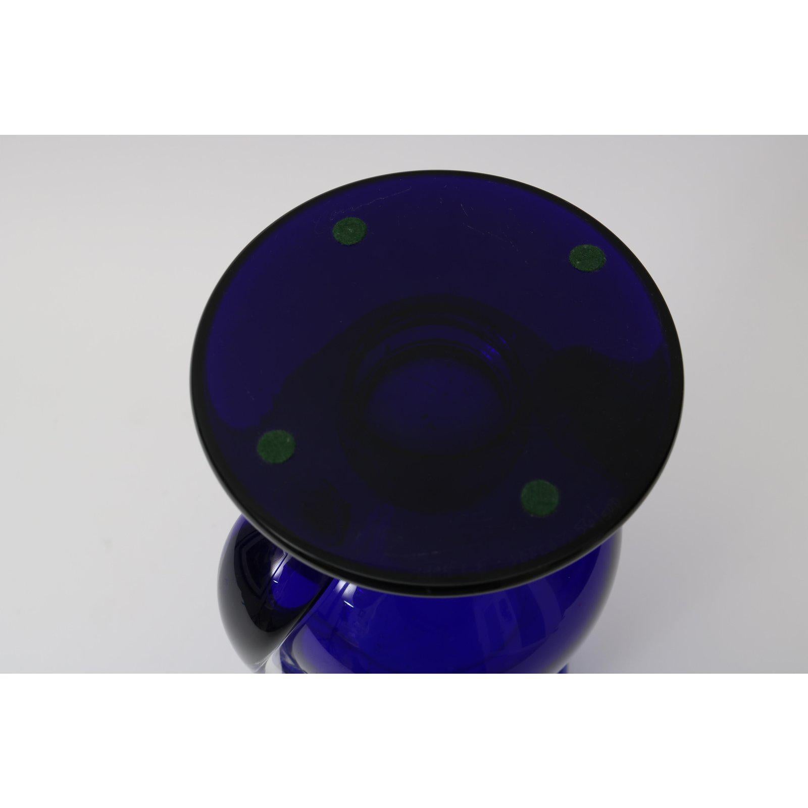 Hand-Crafted Post Modern Cobalt Blue Vase