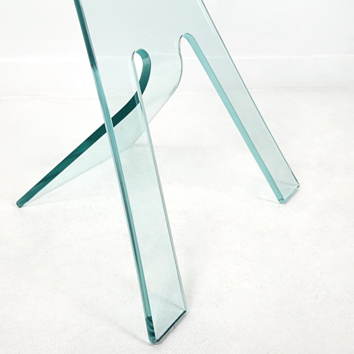 Glass Postmodern Coffee Table Grillo Designed by Vittorio Livi for Fiam Italia