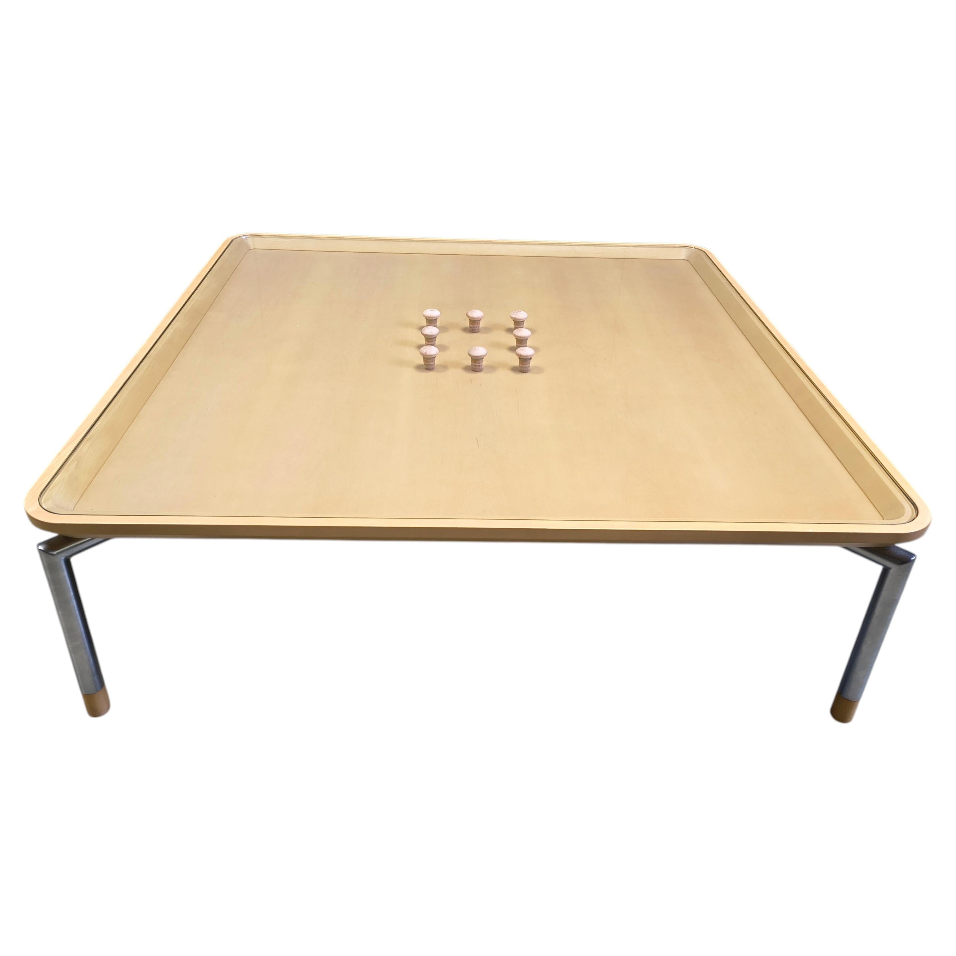 Post modern coffee table with cork and glass, 1980s For Sale