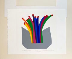 Post Modern "Color Bowl" Silk Screen Print by Daniel Gelakoska Dated 1986