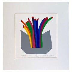 Post Modern "Color Bowl" Silk Screen Print by Daniel Gelakoska Dated 1986