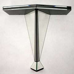 Postmodern Console or Side Table Made of Mirrored Glass
