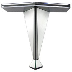Postmodern Console or Side Table Made of Mirrored Glass