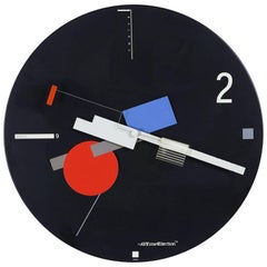 Post Modern Constructivist Geometric Nicolai Canetti Art Time Wall Clock 1984 